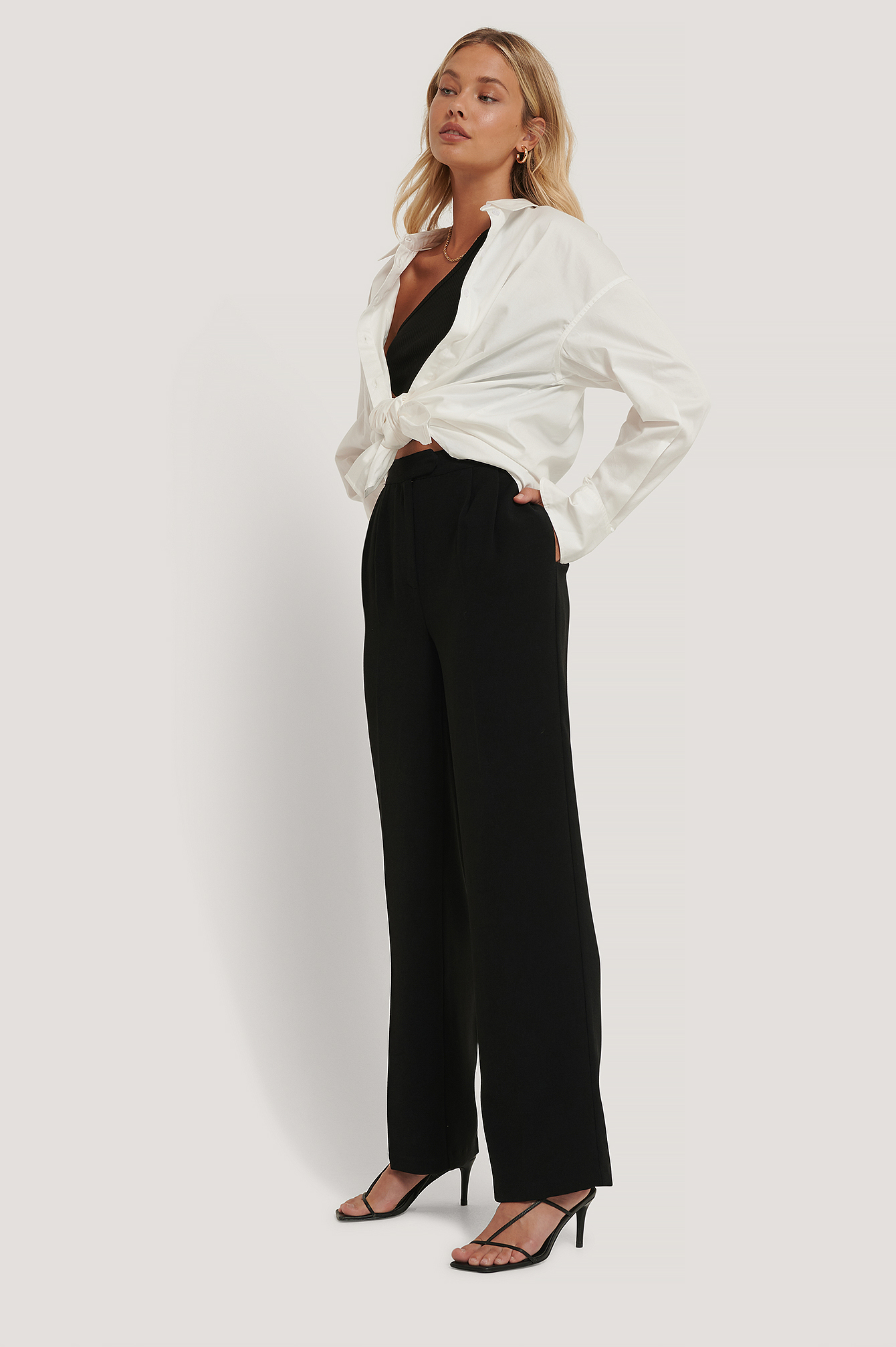 Thea Wide Leg Trousers With Recycled Polyester Black