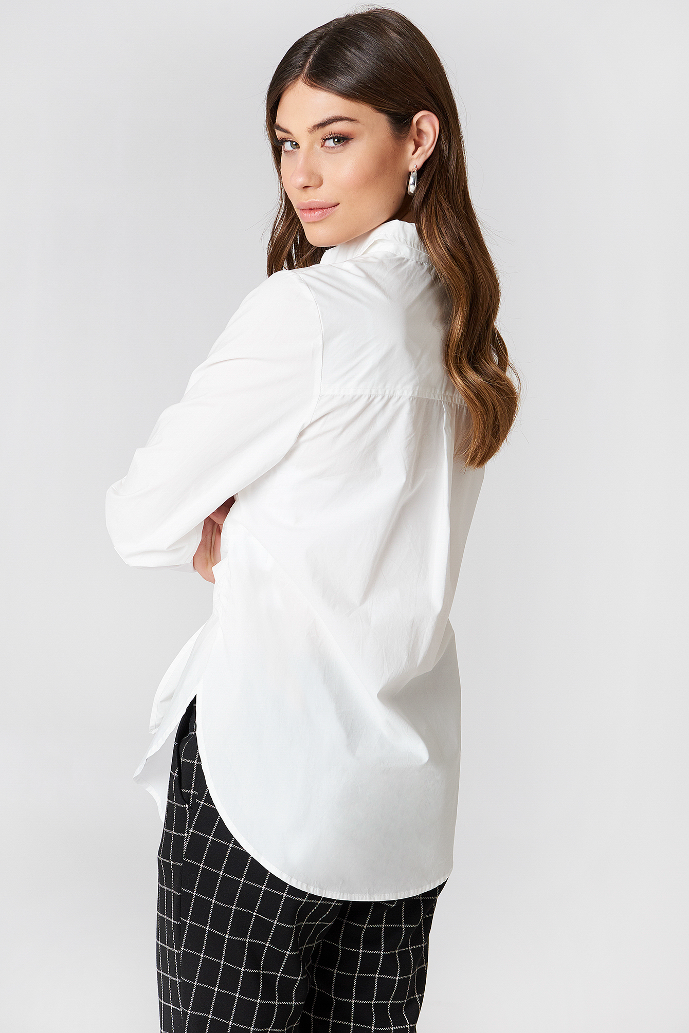 Tie Waist Long Shirt White | na-kd.com