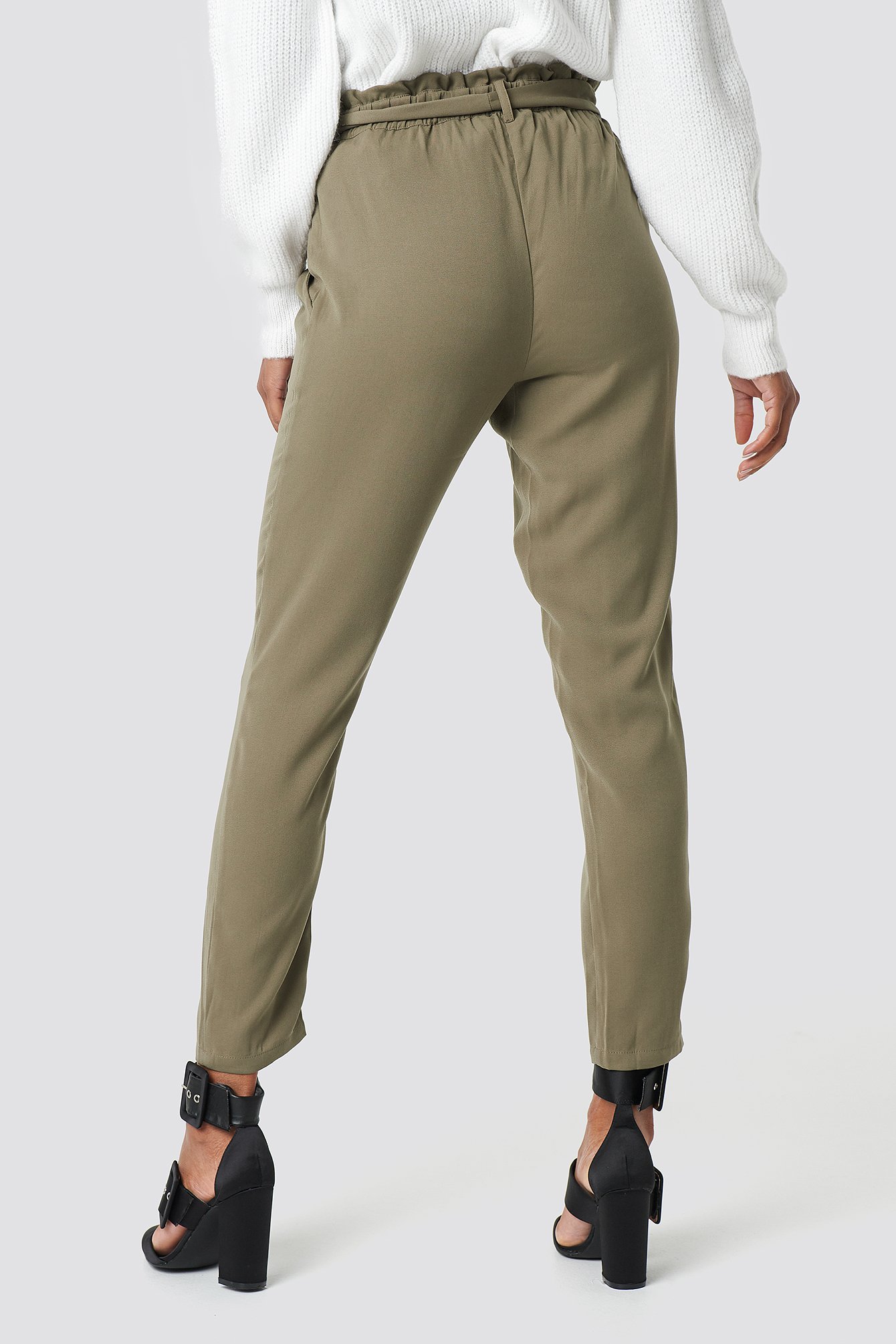 Tied Waist Pants Green | na-kd.com