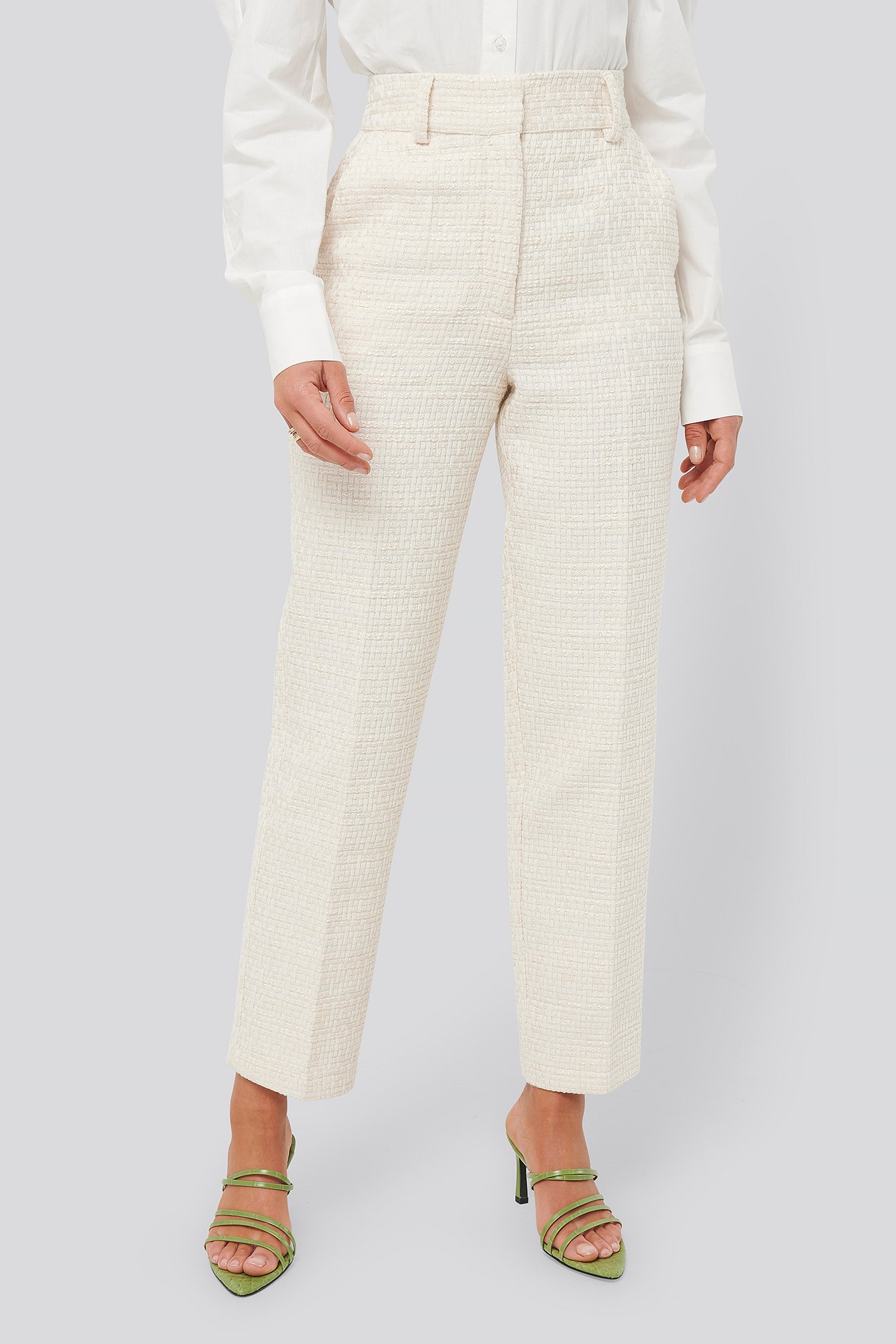 Tweed Suit Pants Beige | na-kd.com