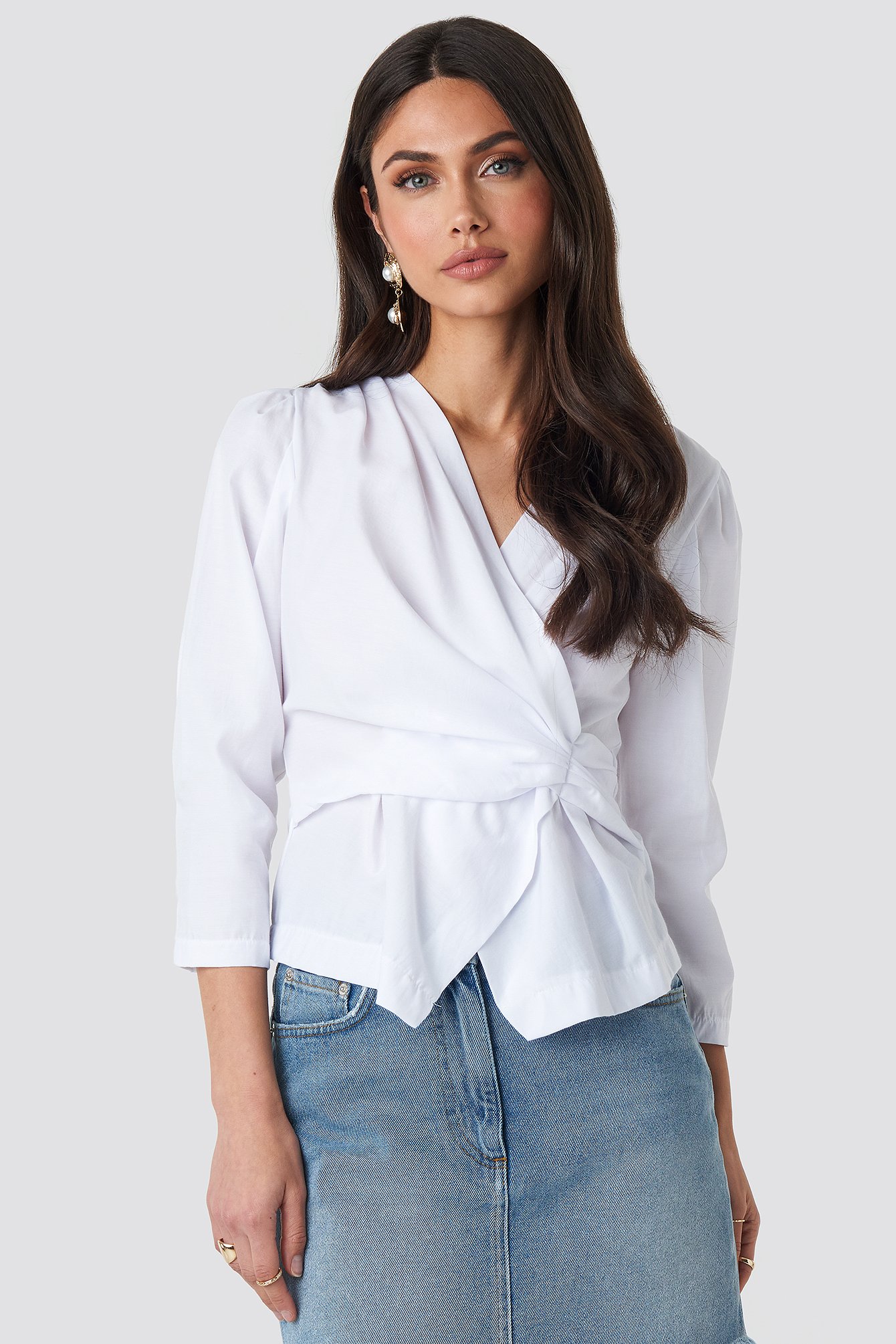 Waist Detail Blouse White Na Kd