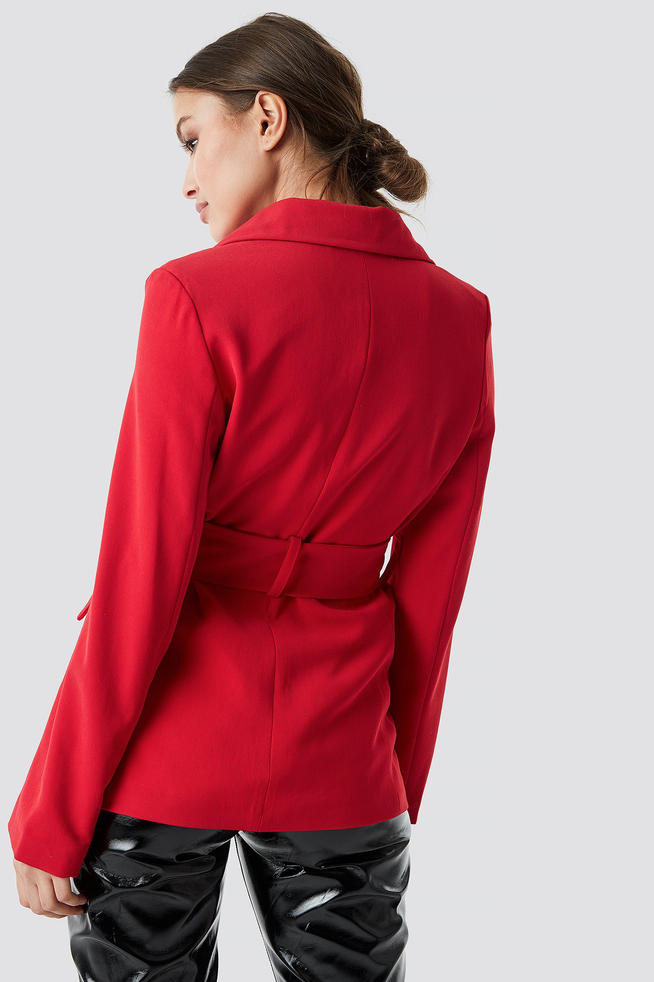 Red clearance belted blazer