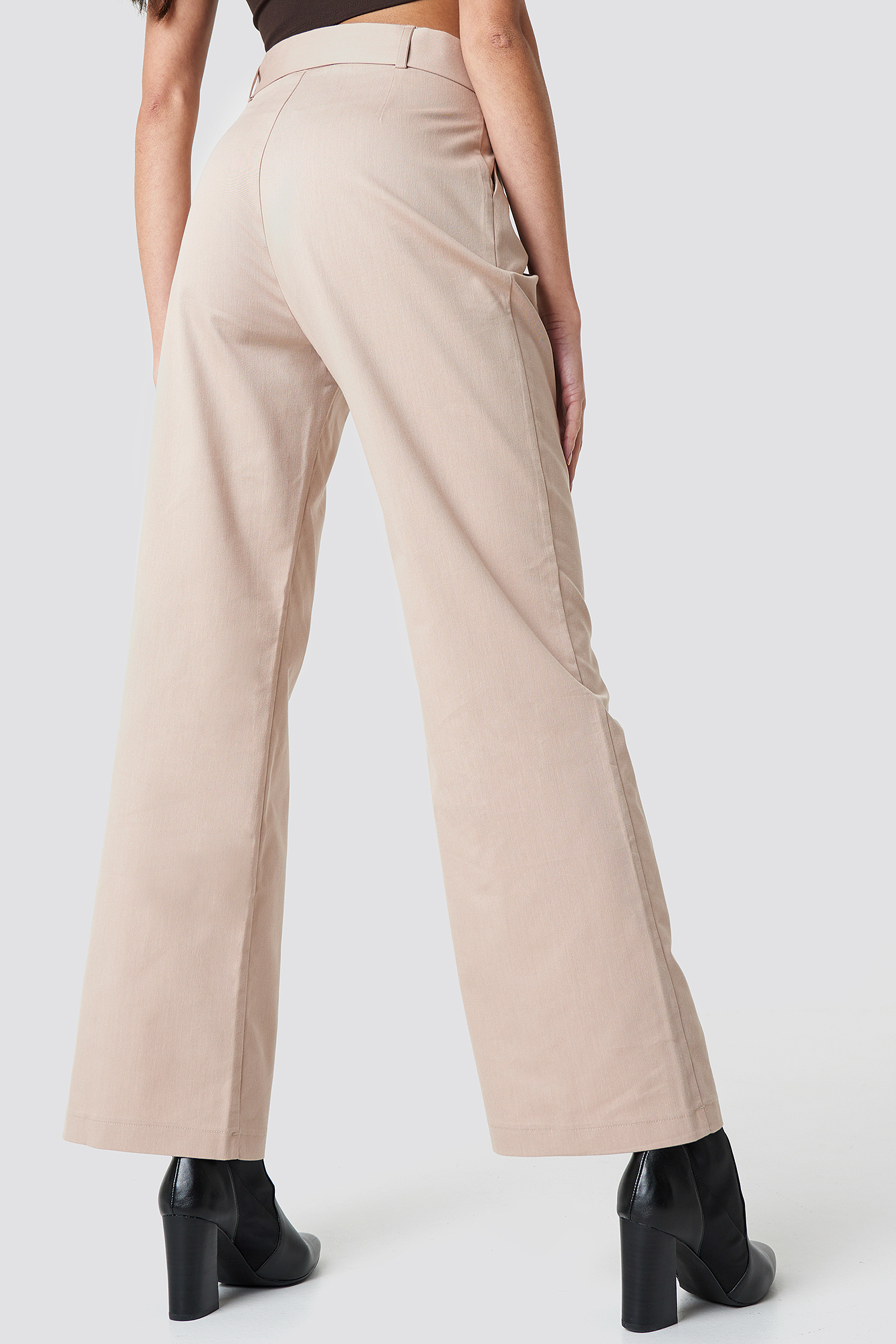 Wide Belted Cotton Blend Pants, NA-KD