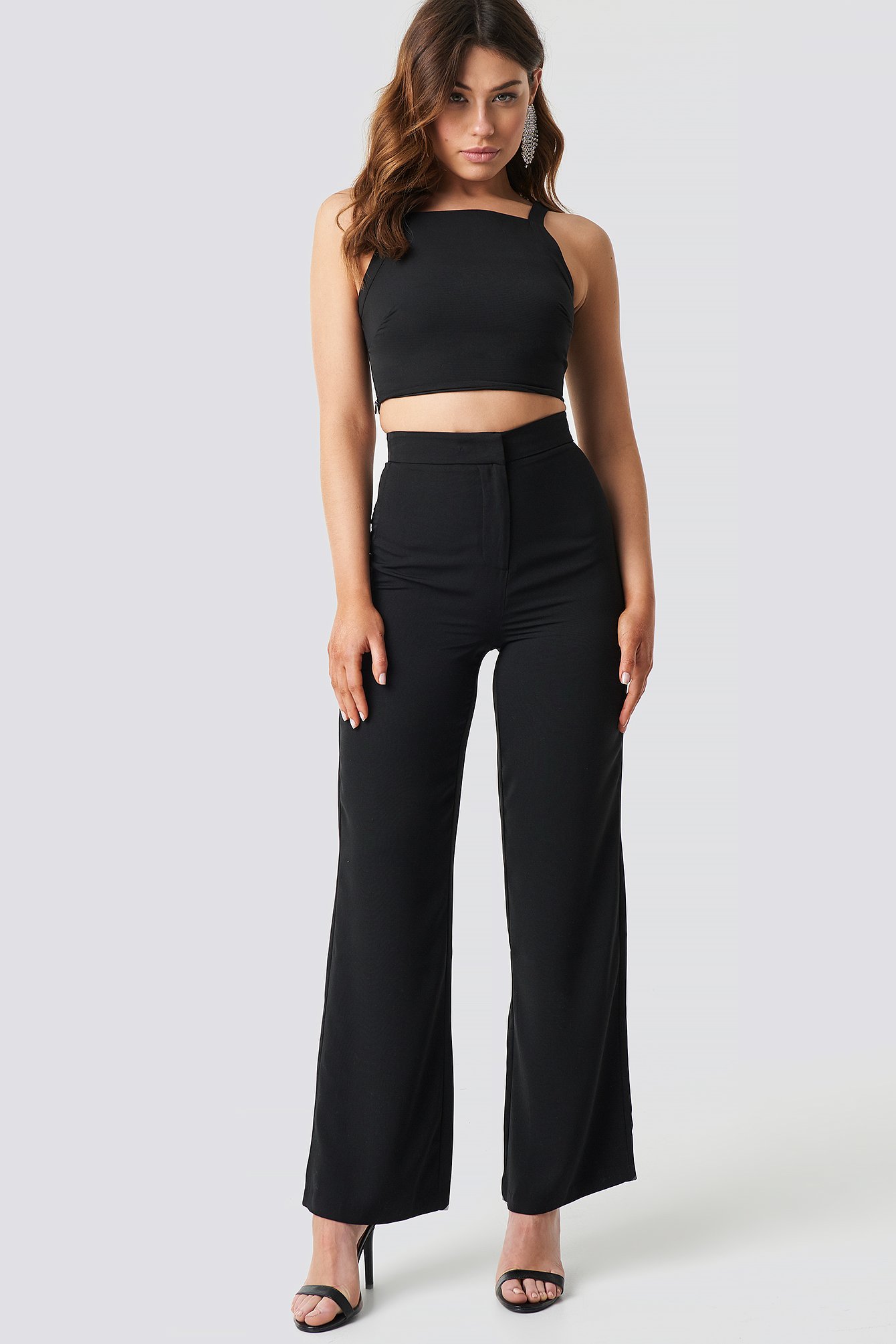 Satin High Waisted Wide Leg Trousers | Misspap UK