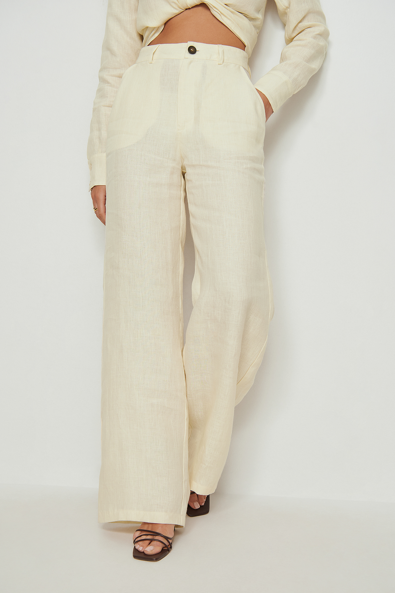 off white wide leg pants