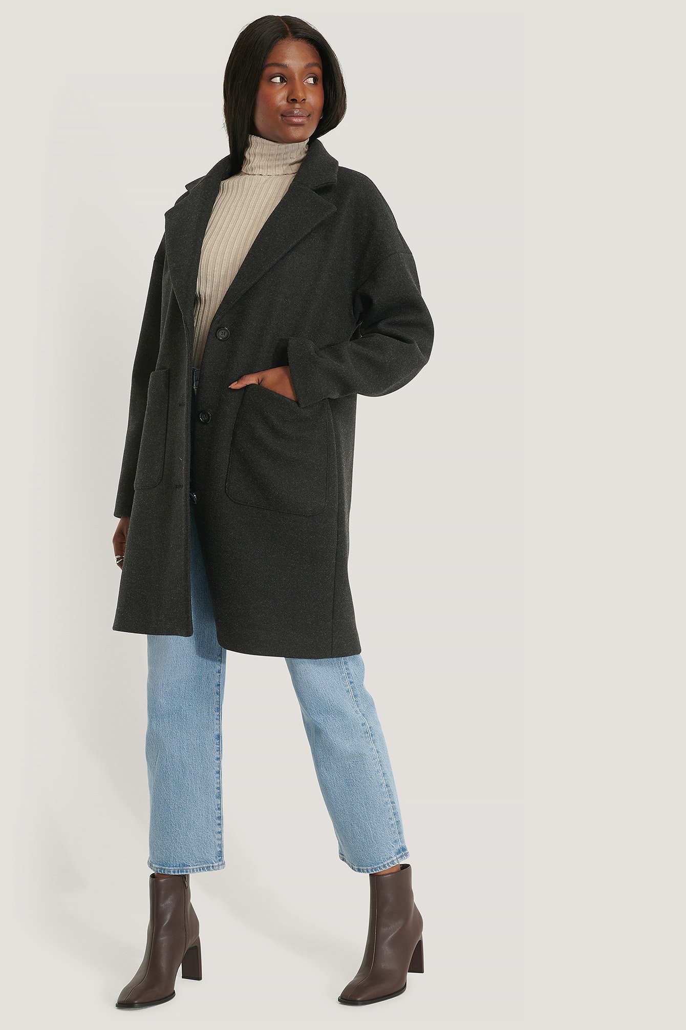 RANDEBOO Over shoulder wool coat の+forest-century.com.tw