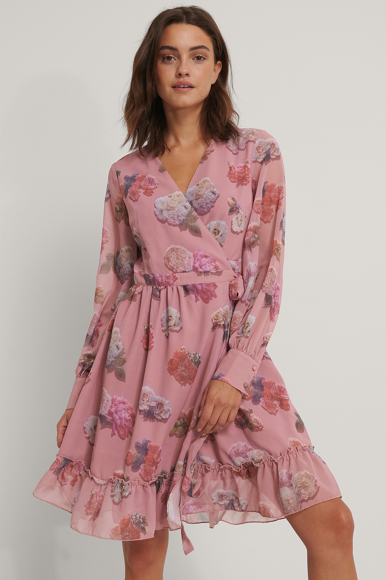 printed chiffon dress