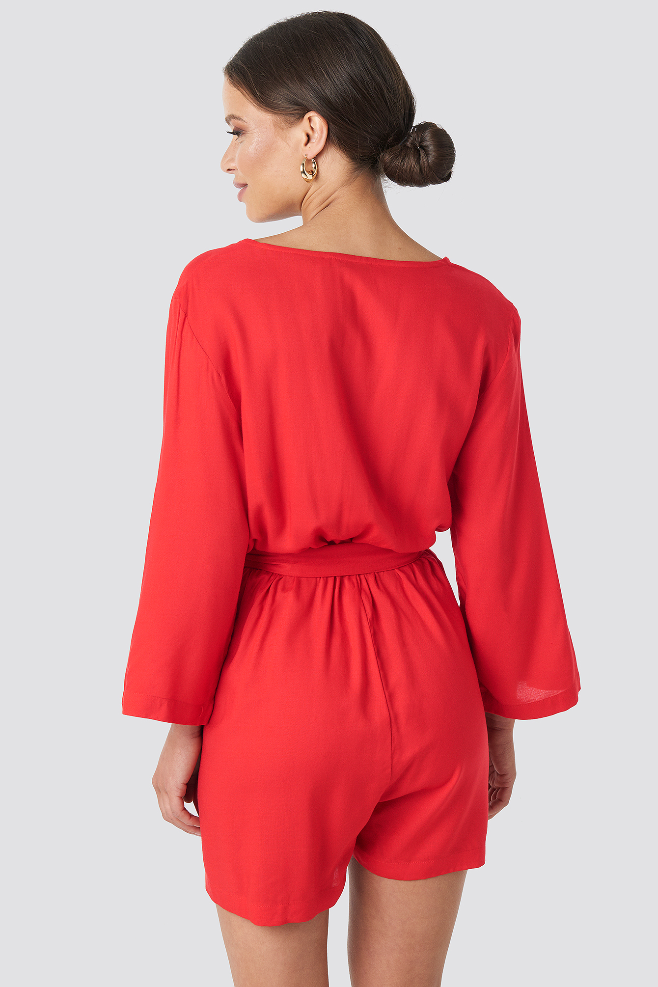 red wrap playsuit