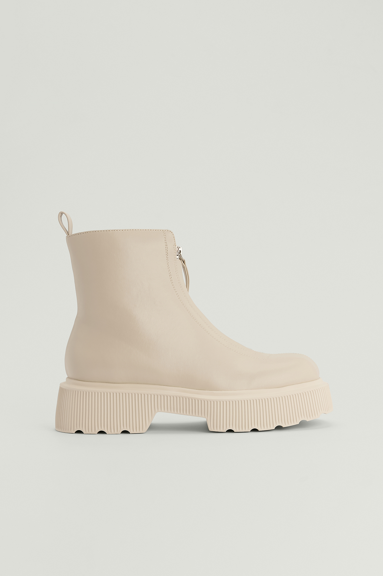 Leather Profile Chelsea Boots Beige | na-kd.com