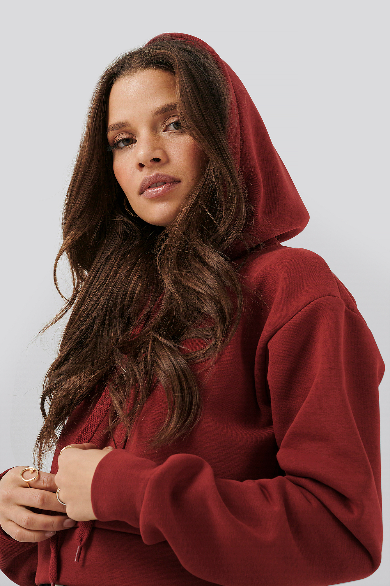 Cropped Hoodie Red | na-kd.com