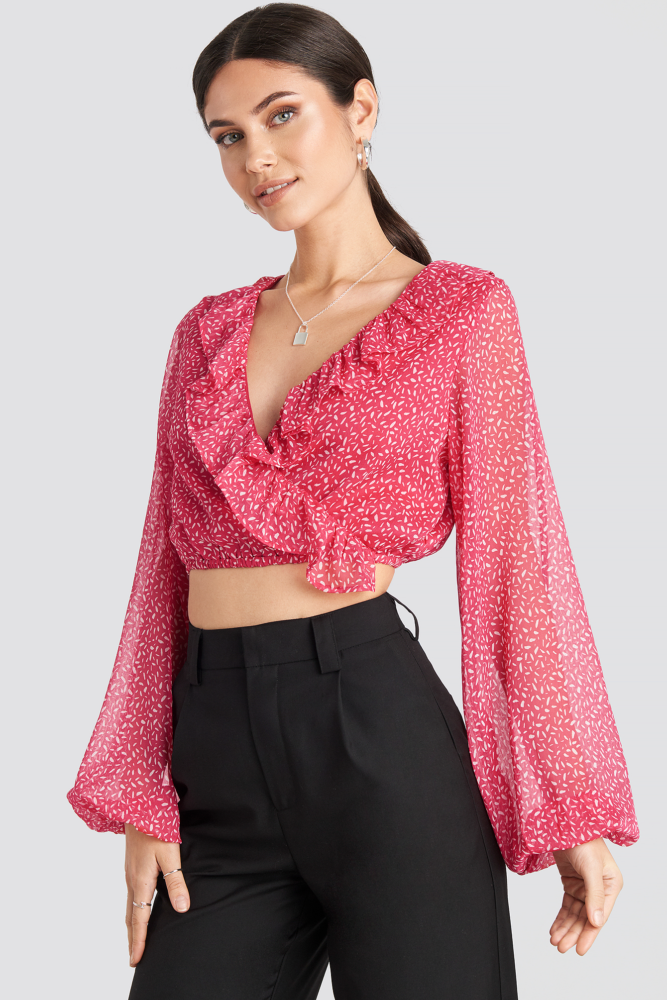 blouse with frill