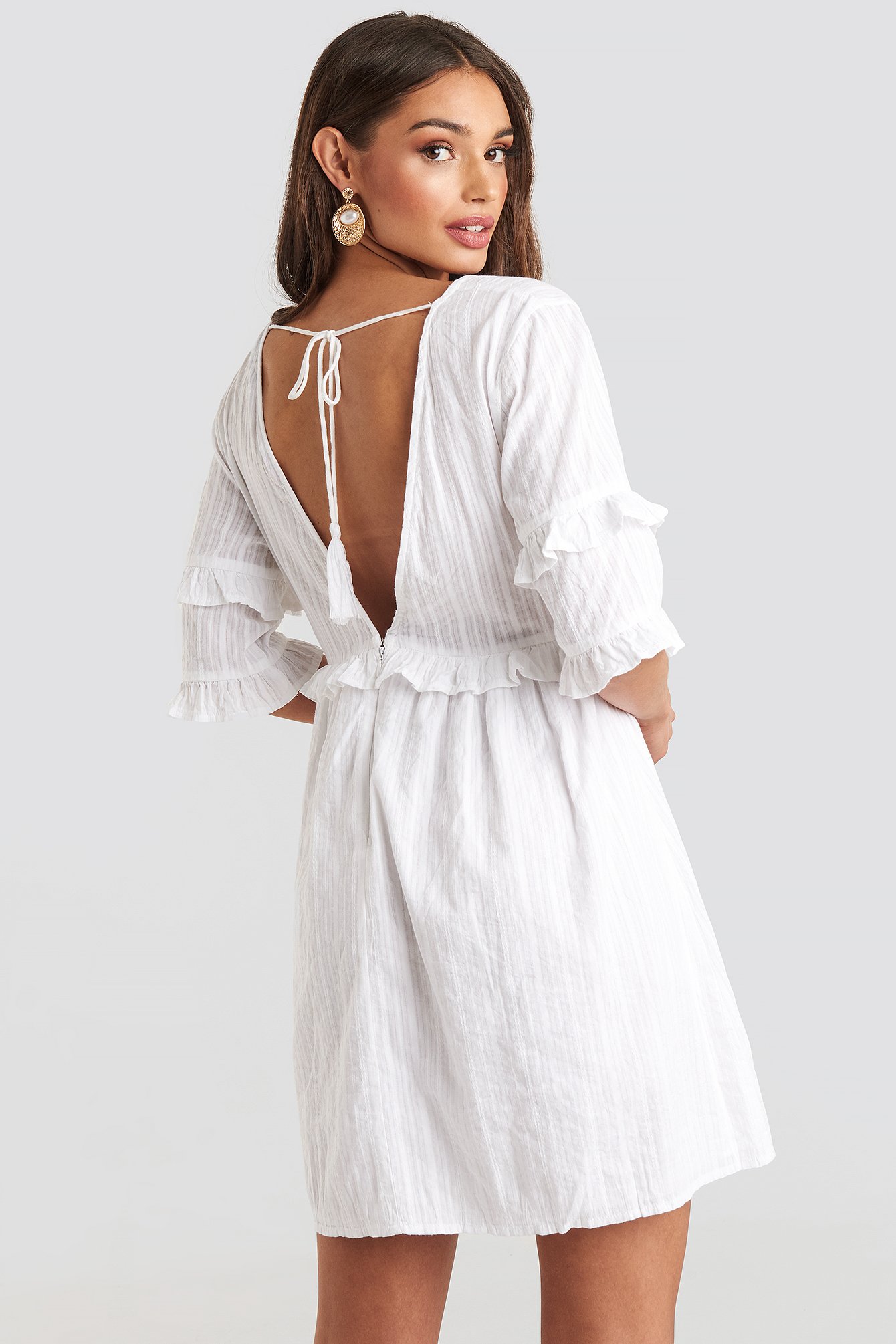 open back short sleeve dress