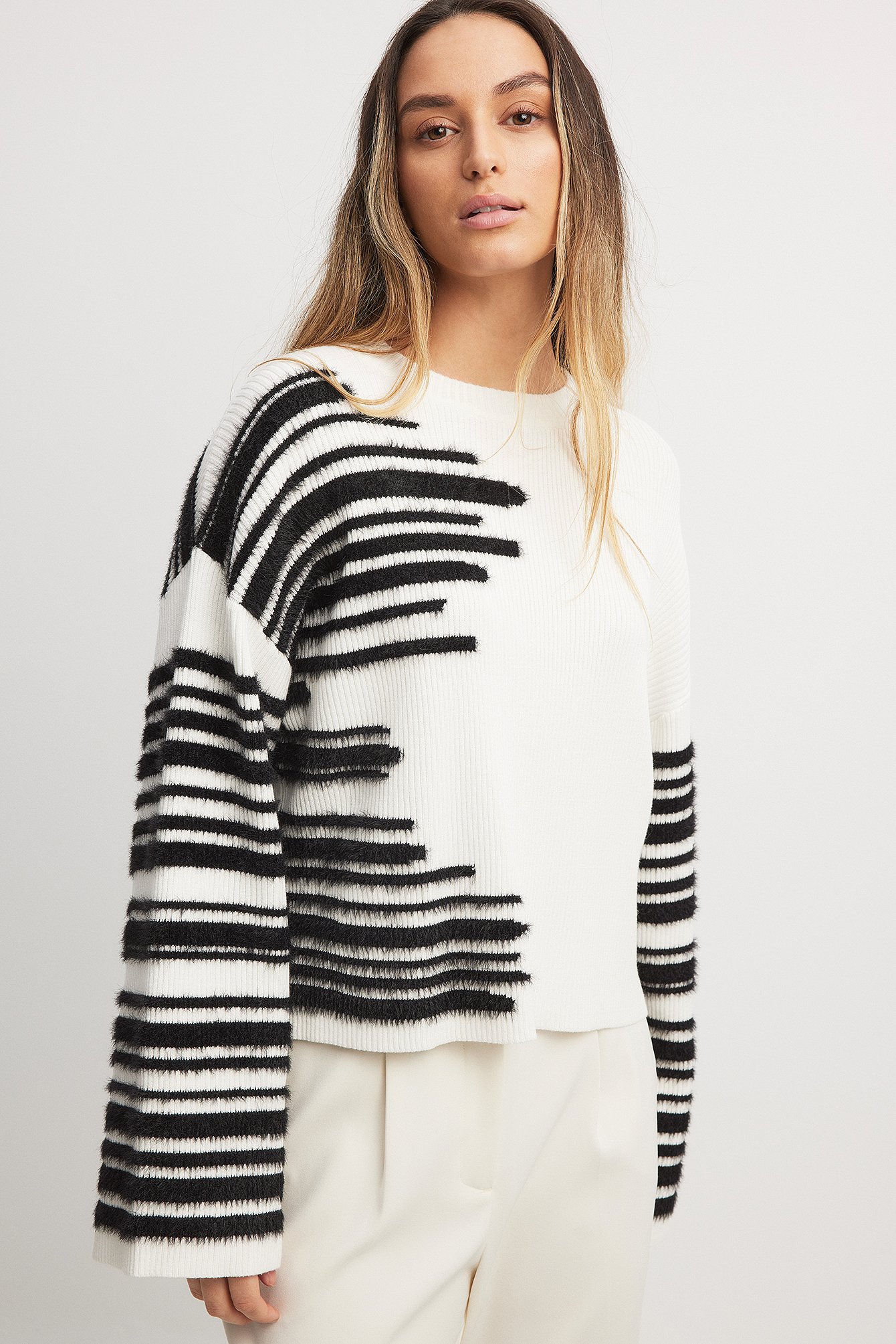 NA-KD Oversized Knitted Sweater - Multicolor