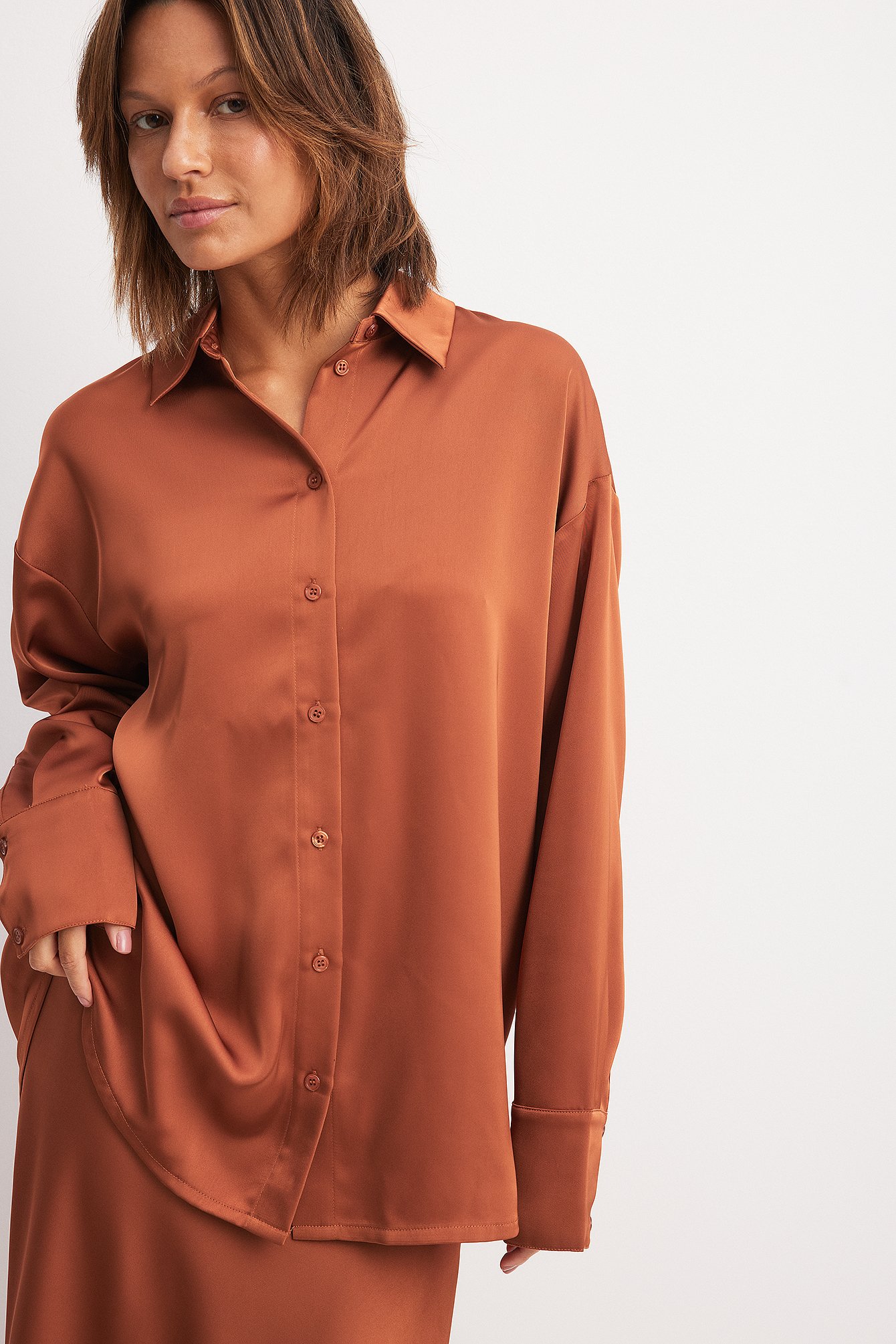 Oversize-Shirt - Brown