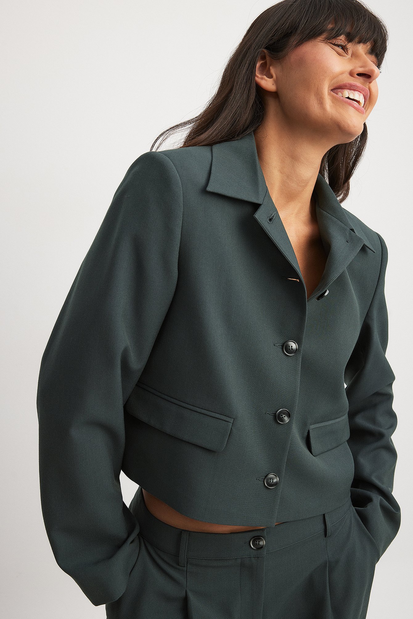 NA-KD Kurzer Oversized-Blazer - Green