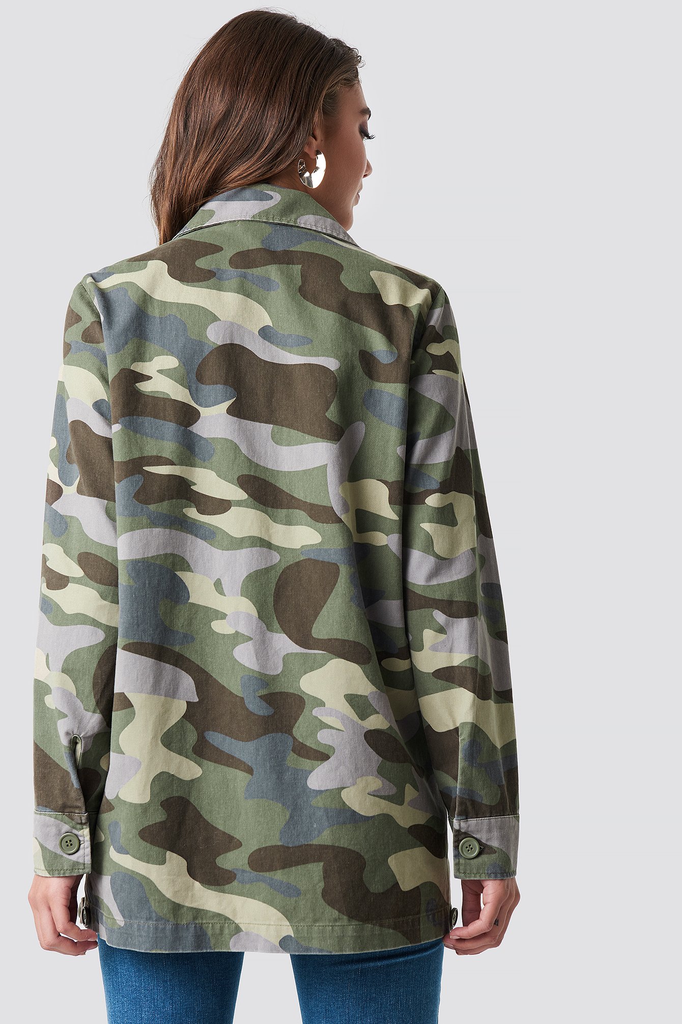 Long on sale camouflage jacket