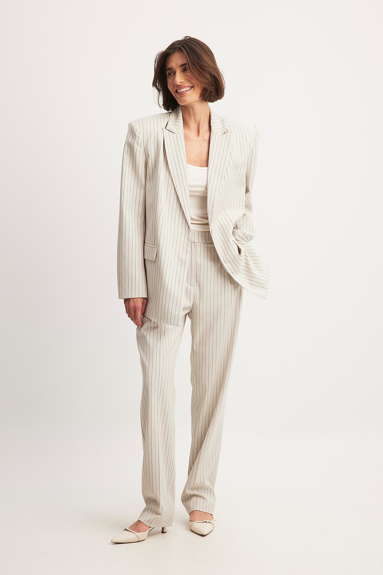 Pinstriped Suit Pants - Stripe