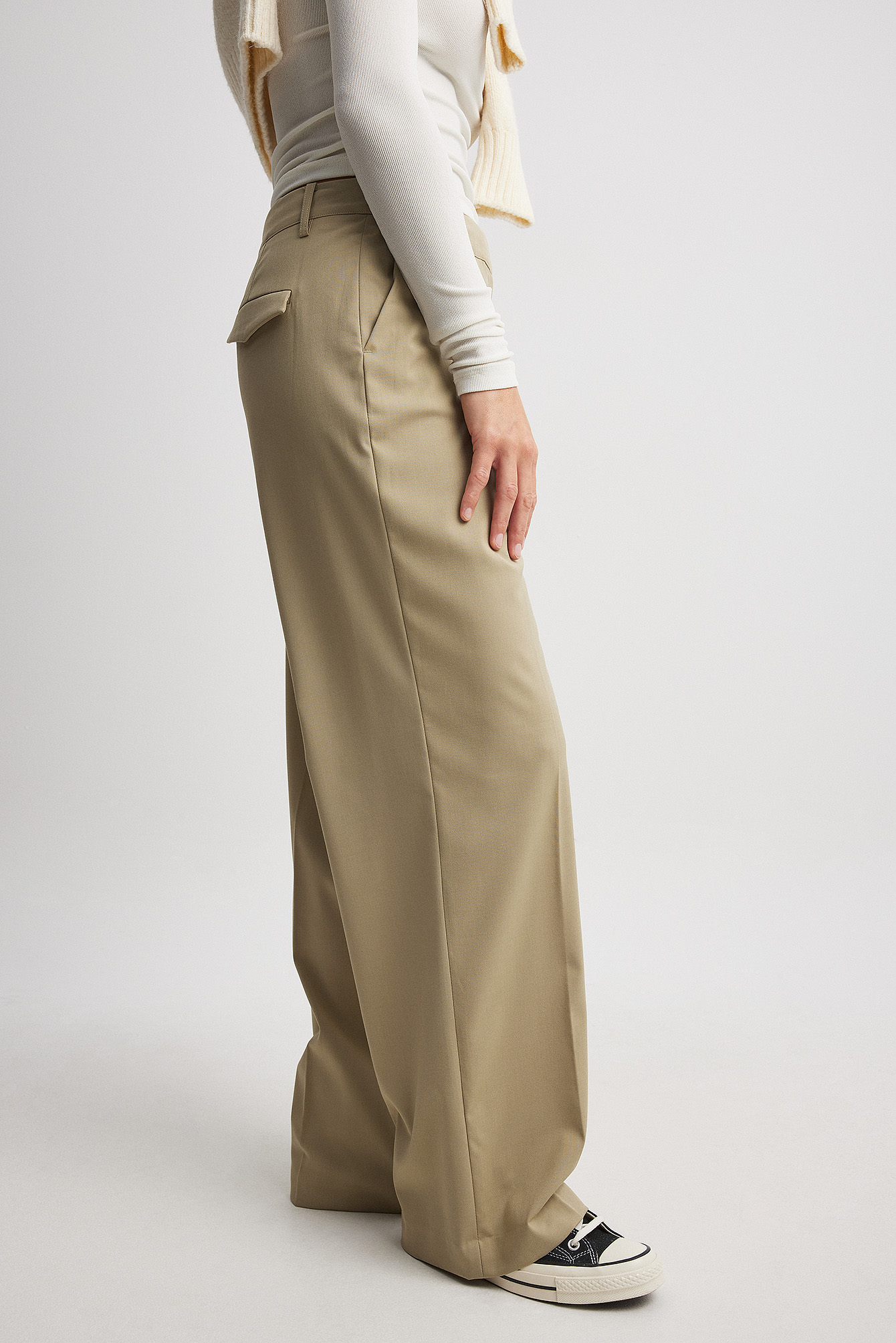 Women for Jeans - Zip Detail Flap Pocket Cargo Jeans (Color : Beige, Size :  W26 L32) : : Clothing, Shoes & Accessories