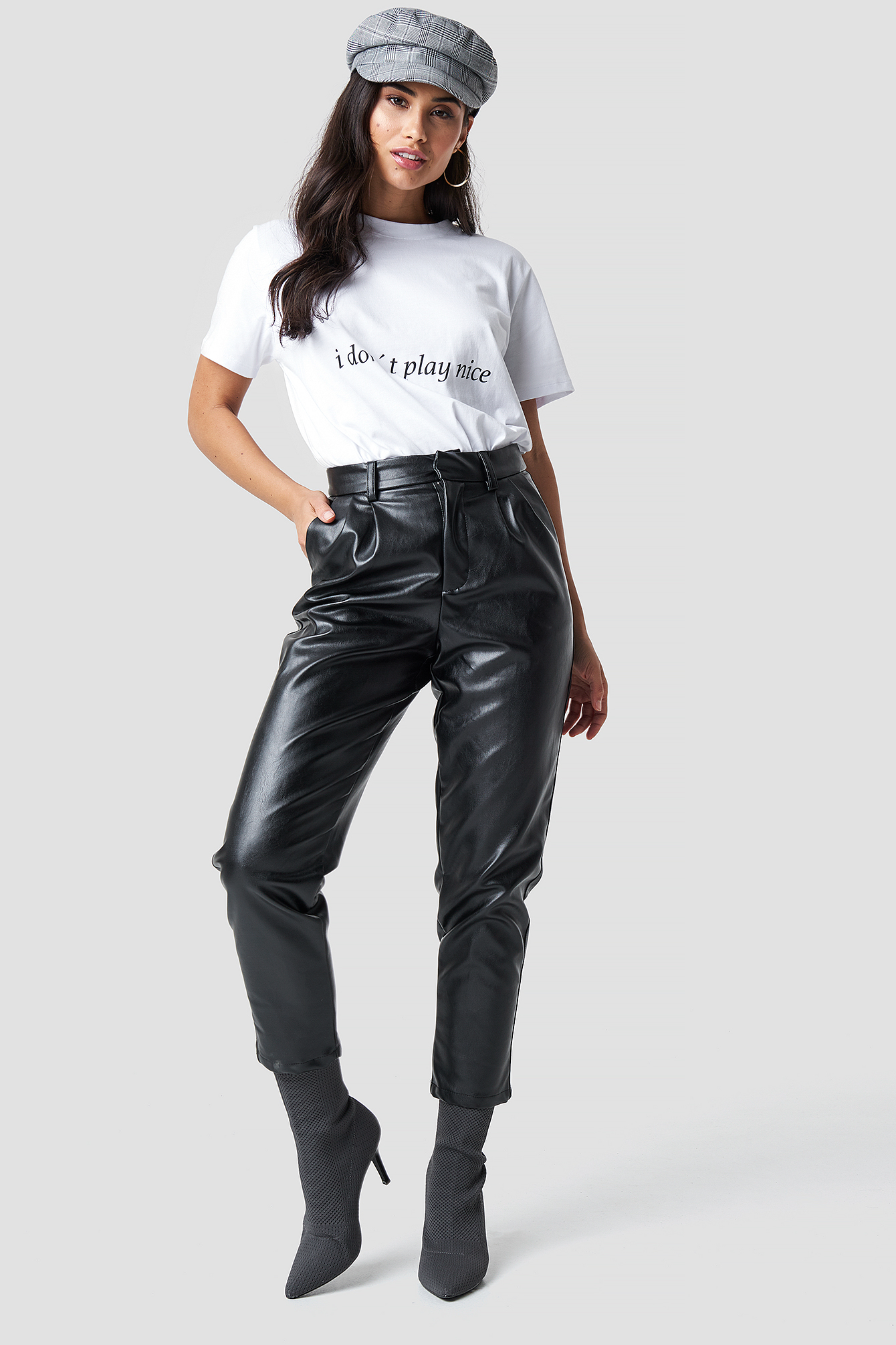 leather pants cropped