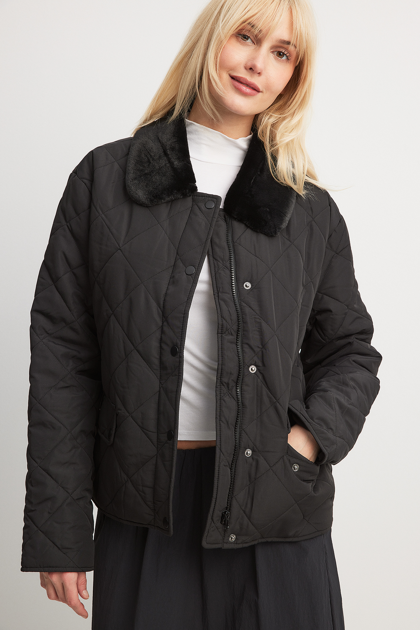 Quilted Padded Jacket Black | NA-KD