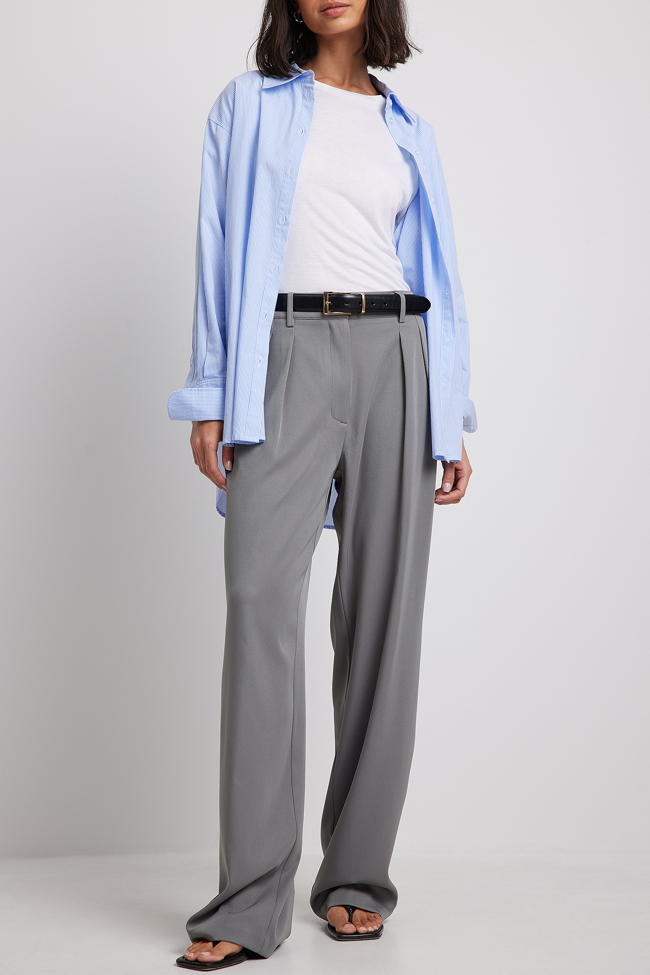 Casual suit pants women's new high waist elastic thin OL professional work  gray slim straight fashion pants women RSII