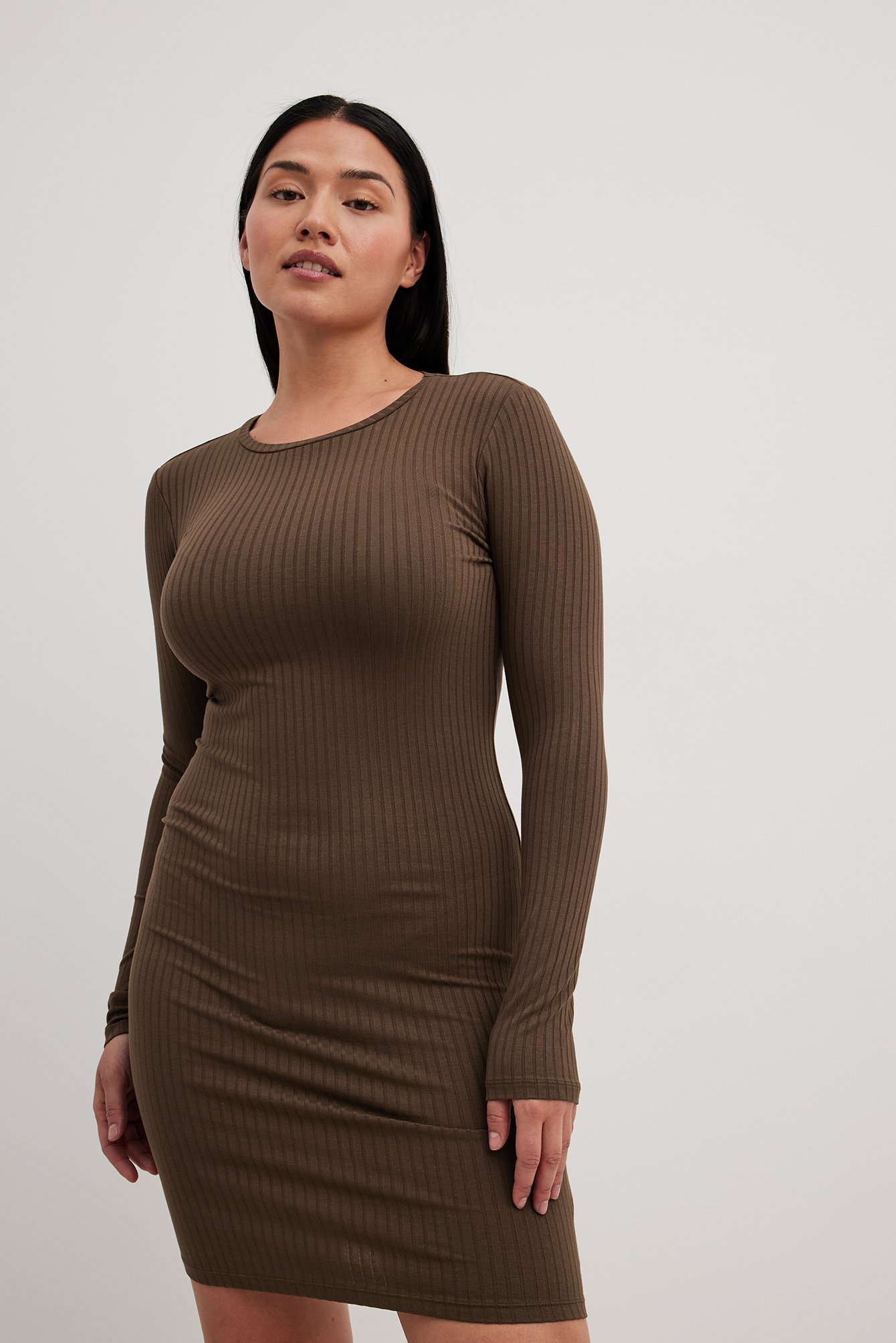 Long sleeve 2025 ribbed mini dress