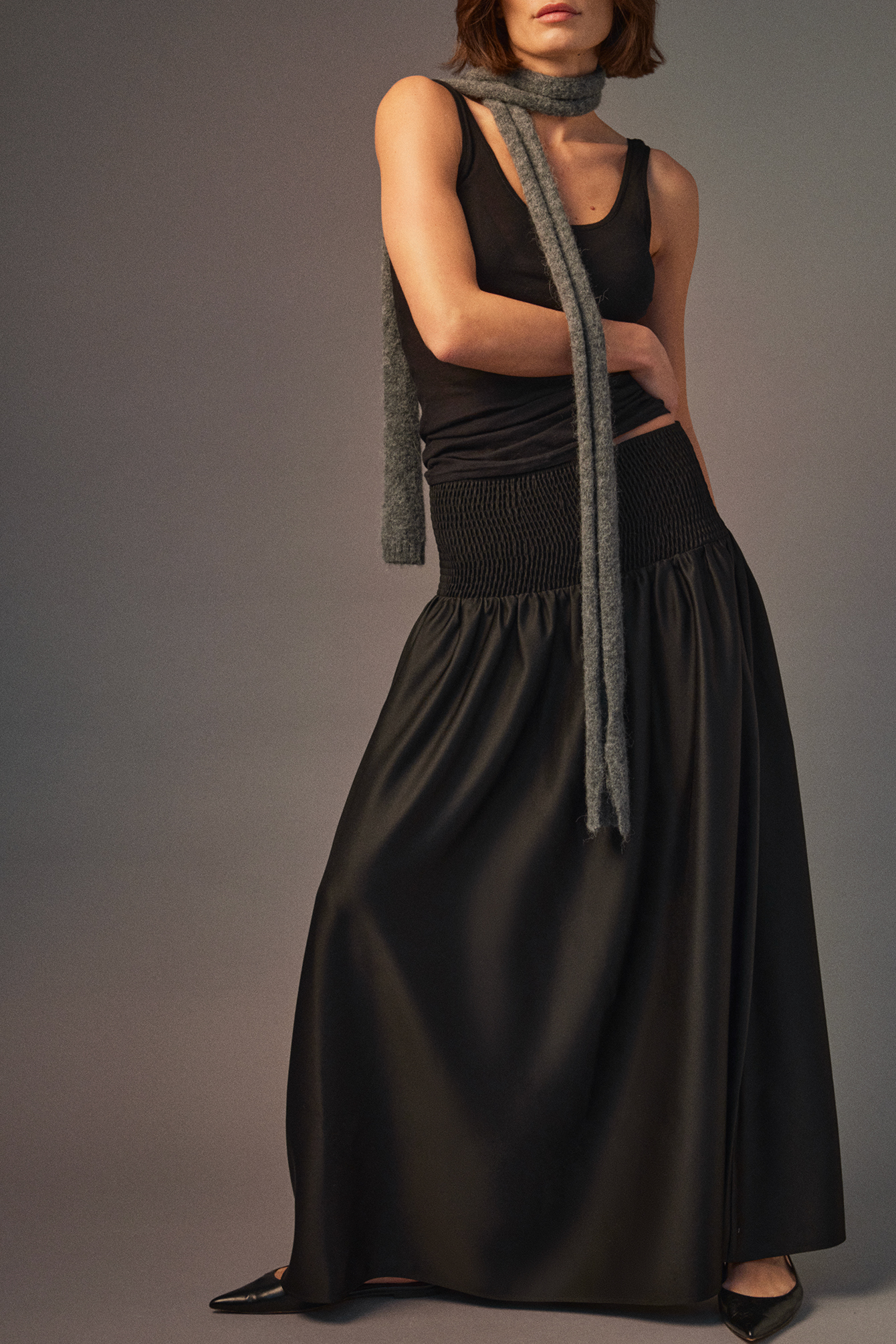 Satin Voluminous Maxi Skirt Black | NA-KD