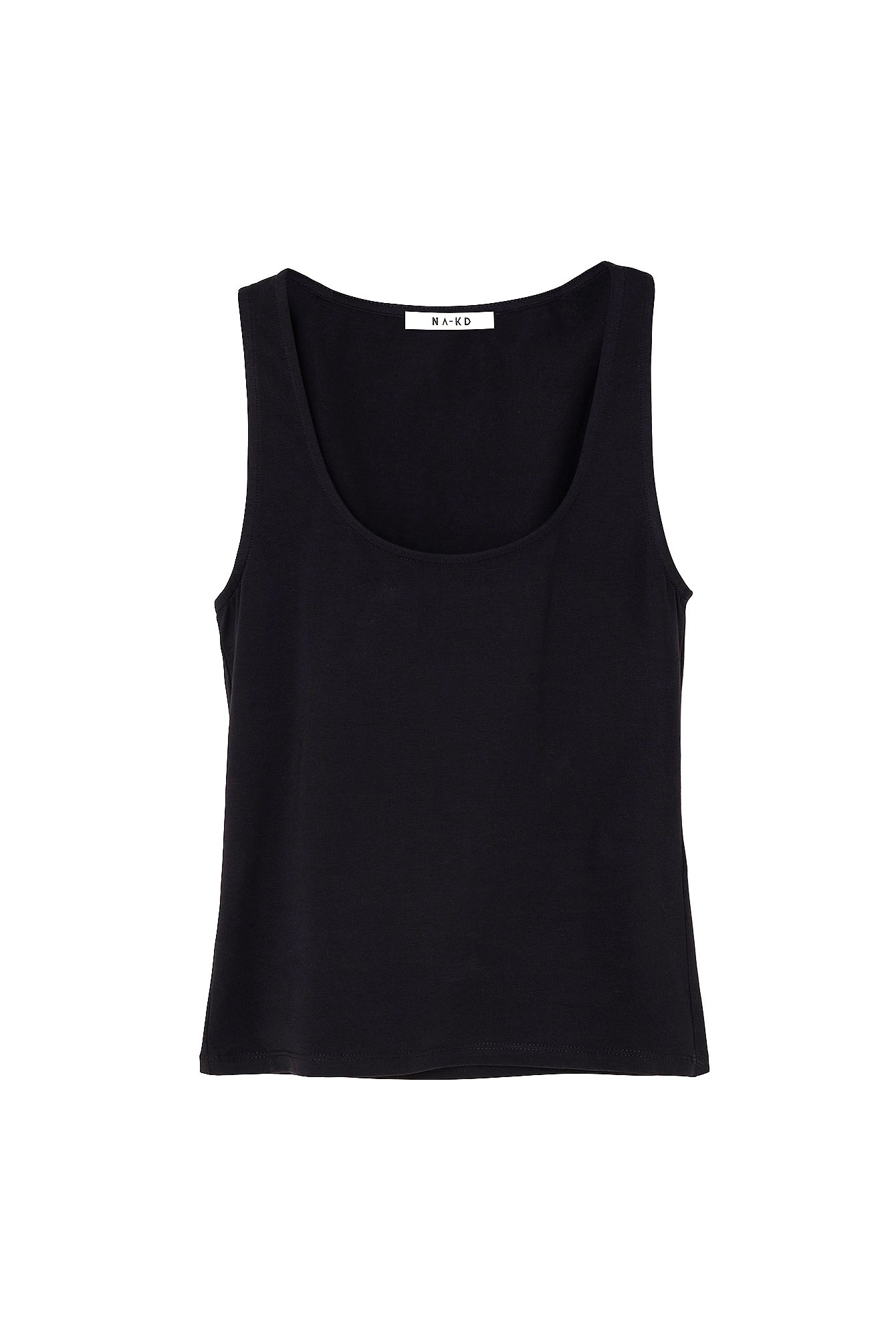 NA-KD Tank-Top mit rundem Kragen - Black