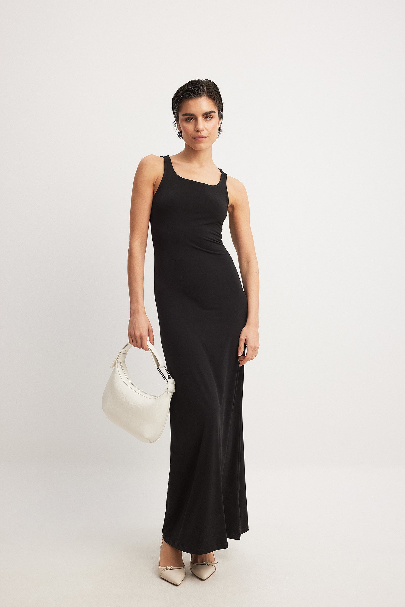 Maxi-Tank-Kleid mit Rundhalsausschnitt - Black