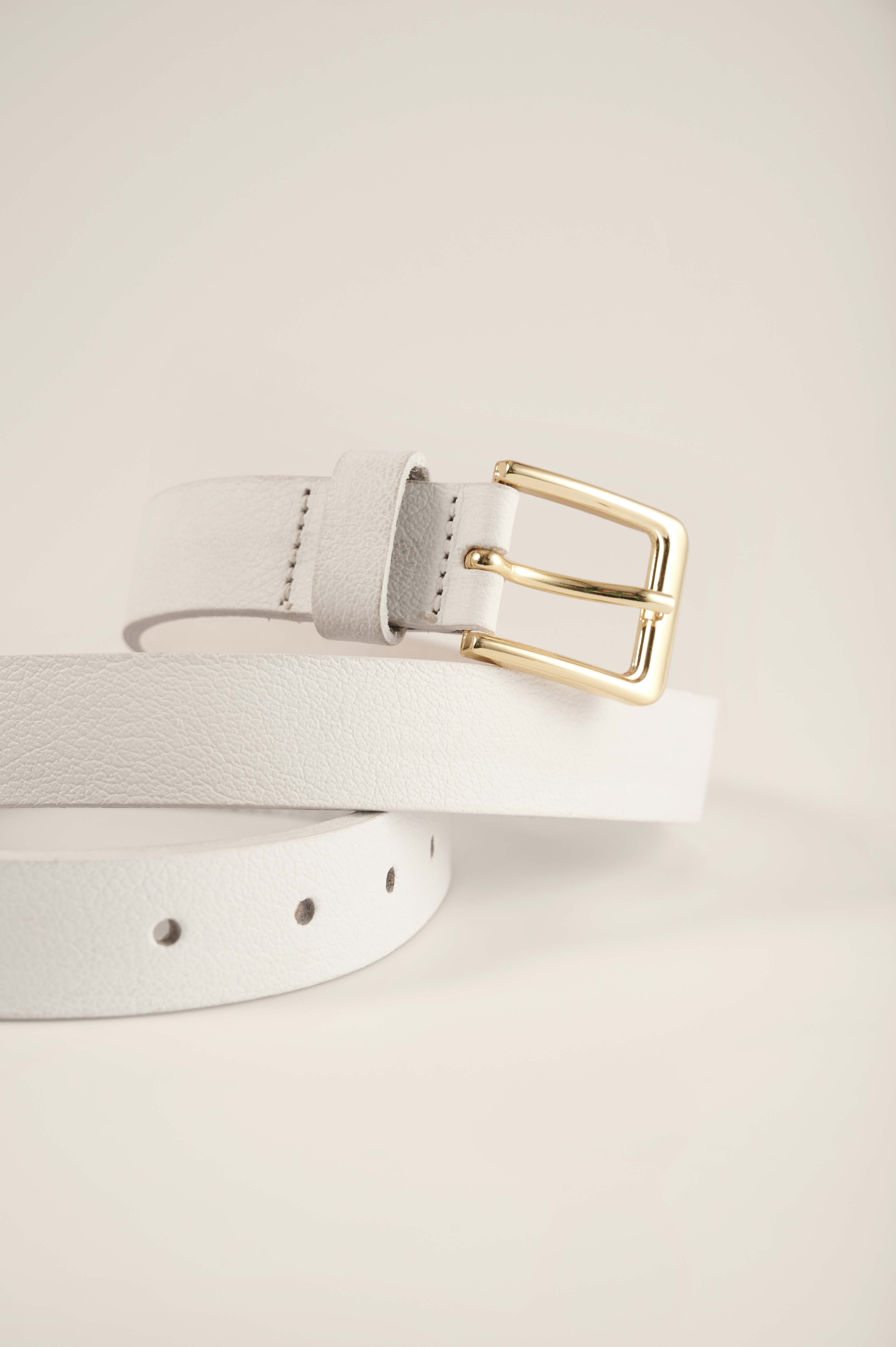 off white skinny belt