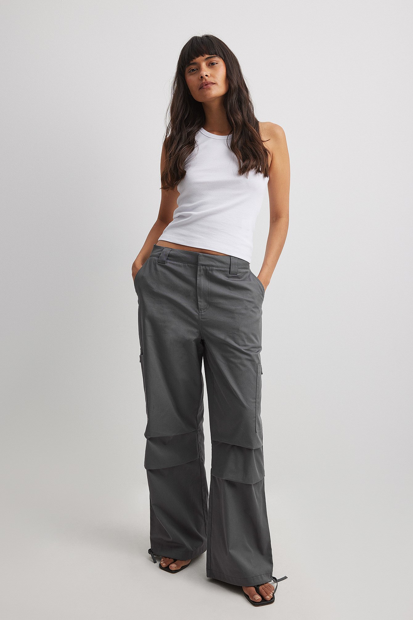 Buy Charcoal Grey Parachute Cotton Cargo Trousers from the Next UK online  shop