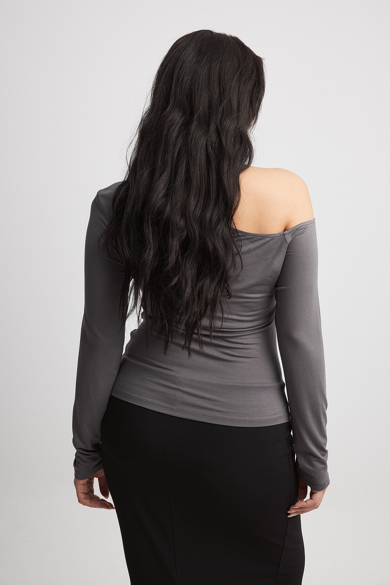 Soft Line Long Sleeve Top Grey