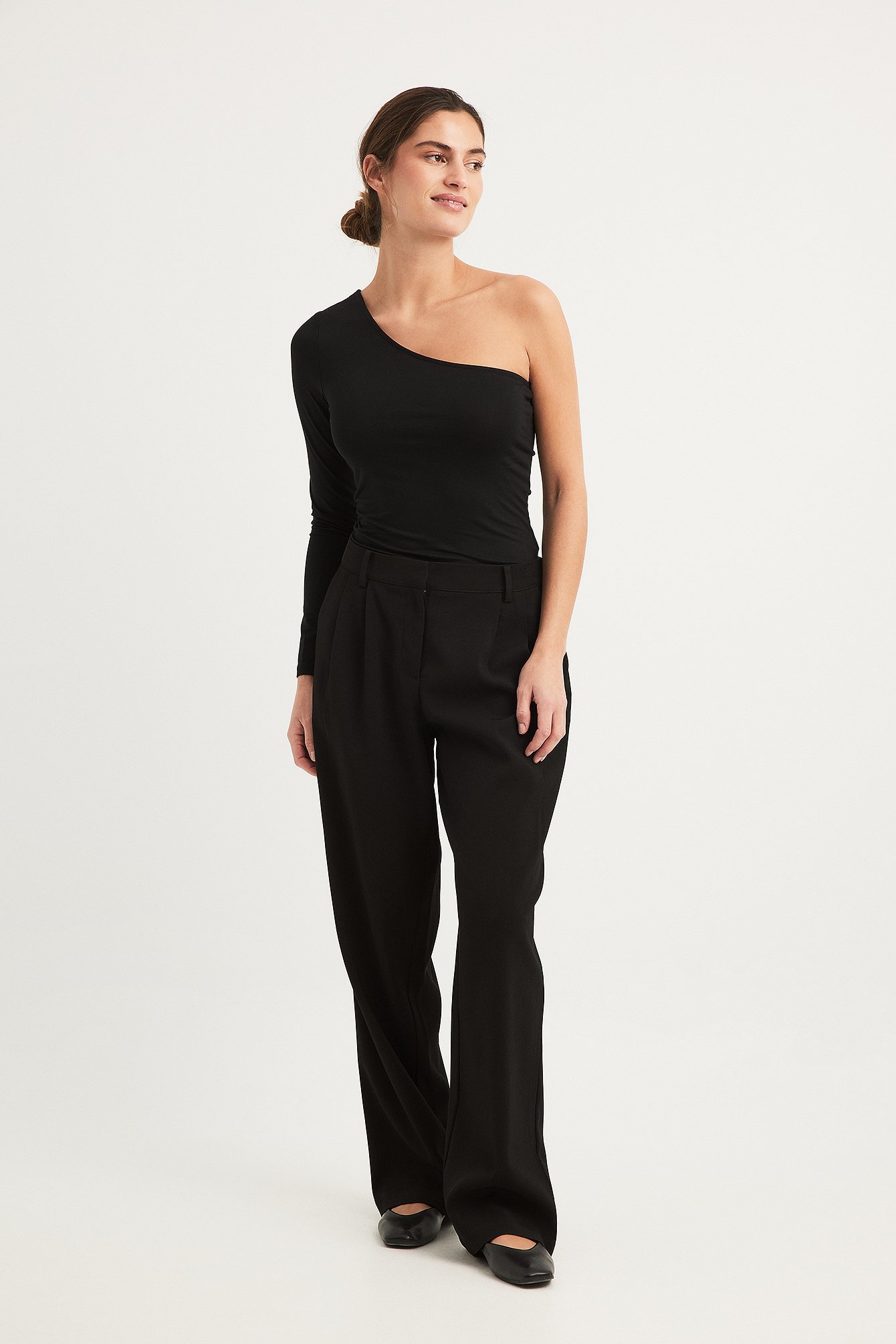 NA-KD Soft Line One Shoulder Top - Tops - Black - XX-Large - NA-KD / NAKD