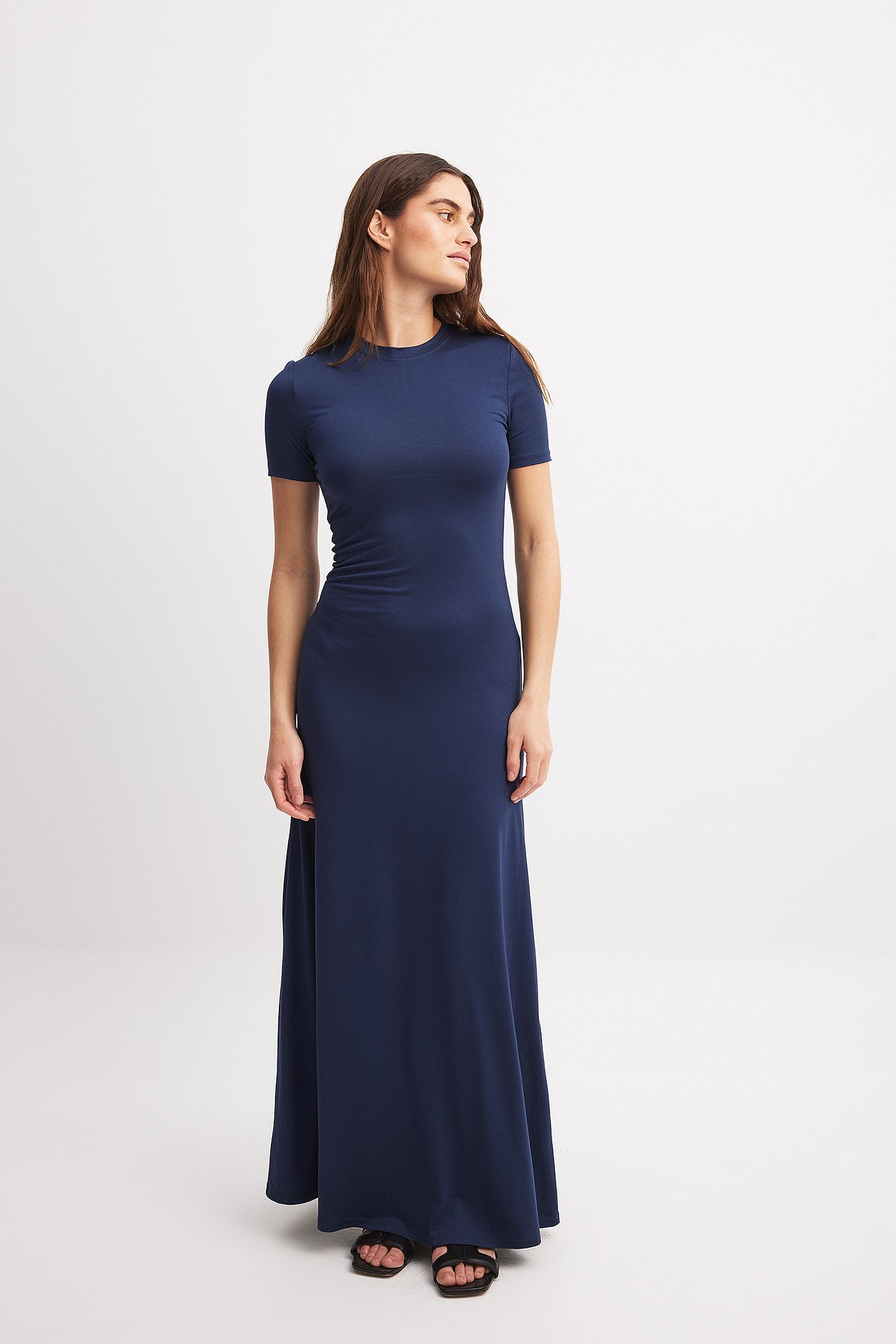 Soft Line T shirt Maxi Dress Navy NA KD