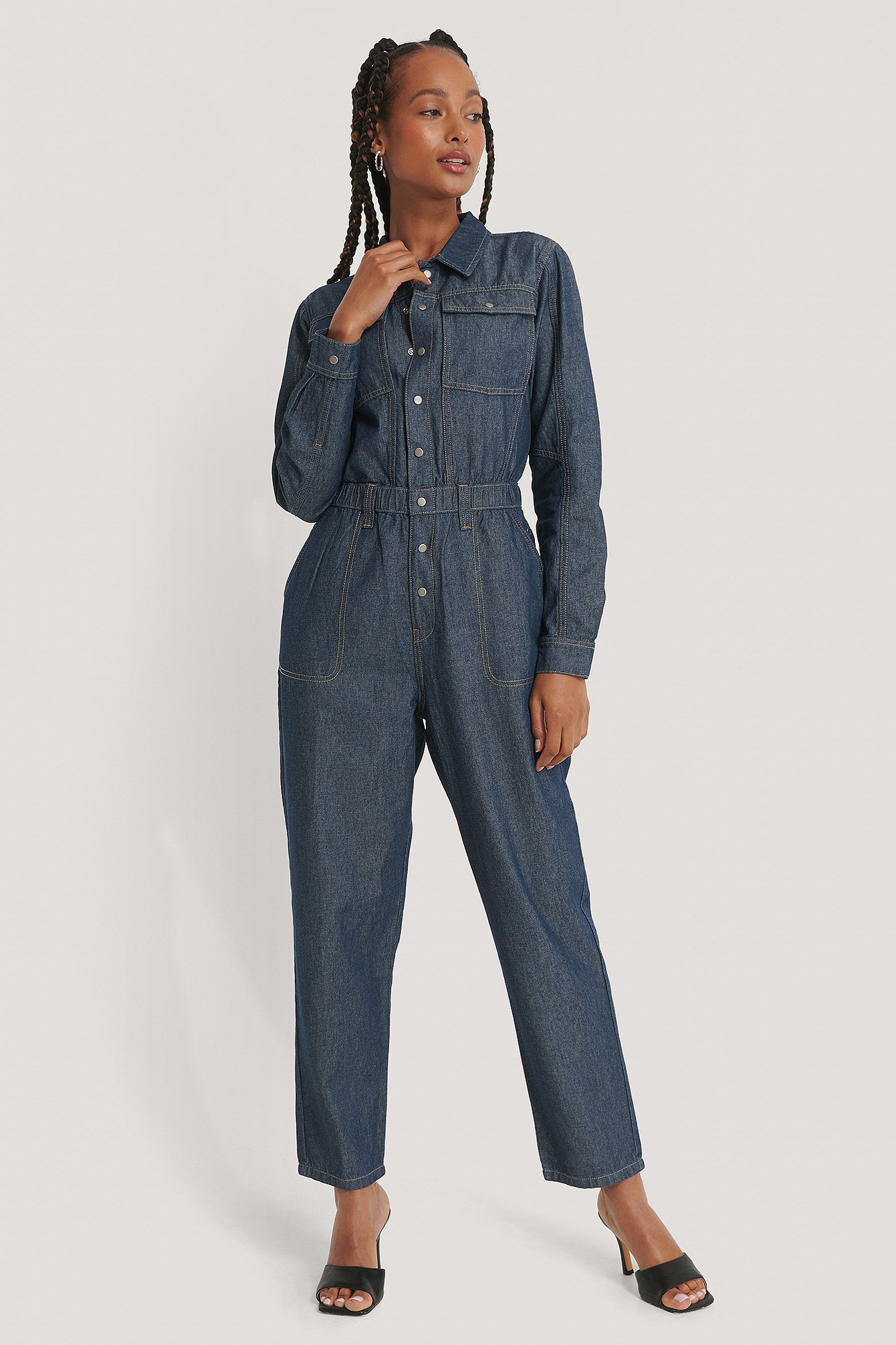 Oversized Boiler Denim Suit Blue | na-kd.com