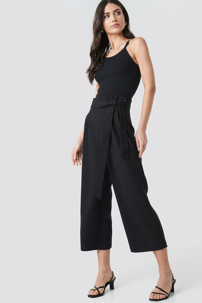 Belted Flared Pants Black | na-kd.com