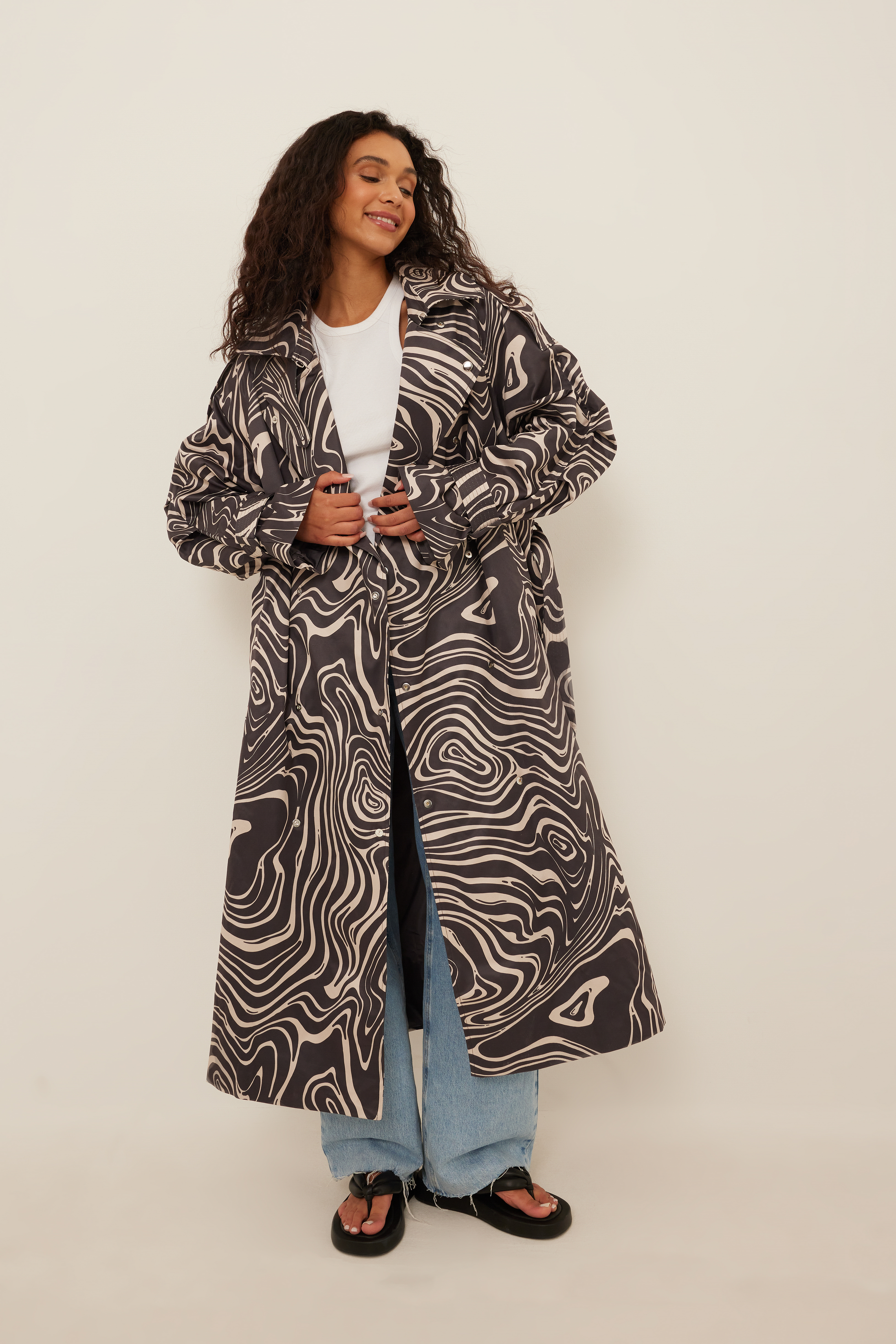 Oversized Trenchcoat Multicolor | na-kd.com