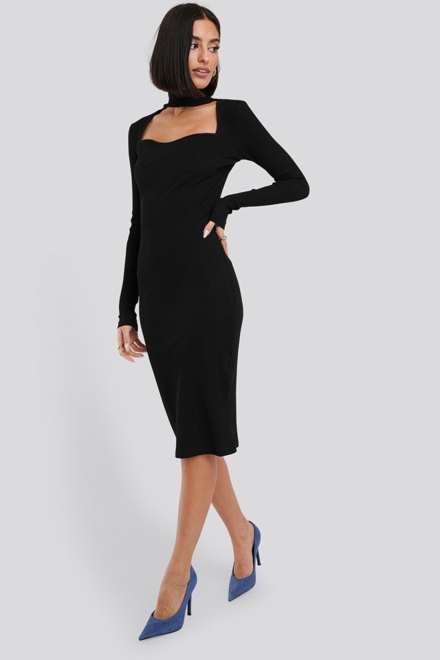 ribbed cutout dress