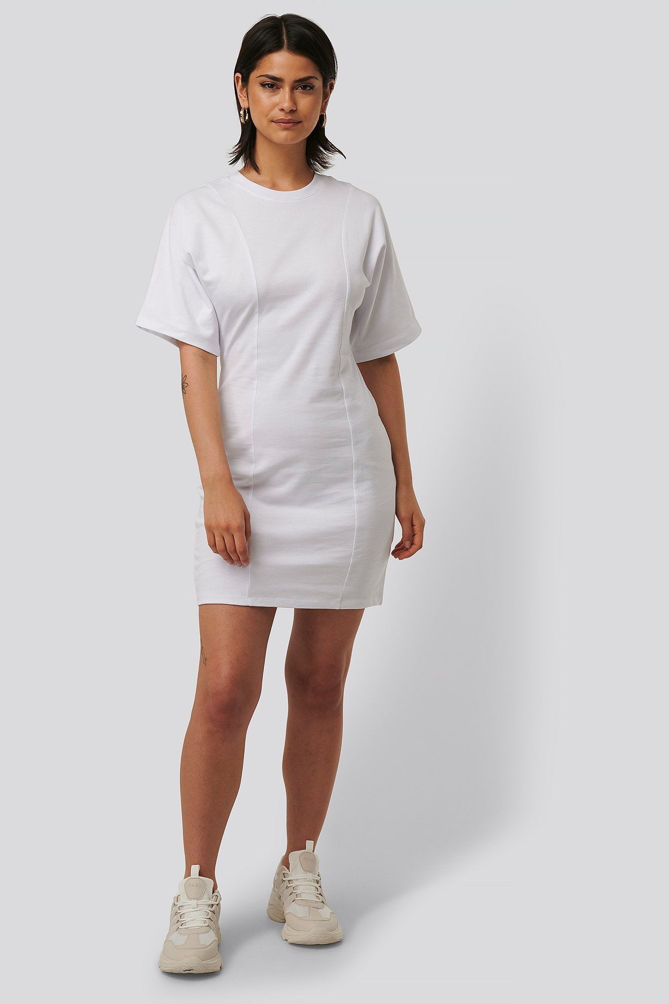 fitted white t shirt dress