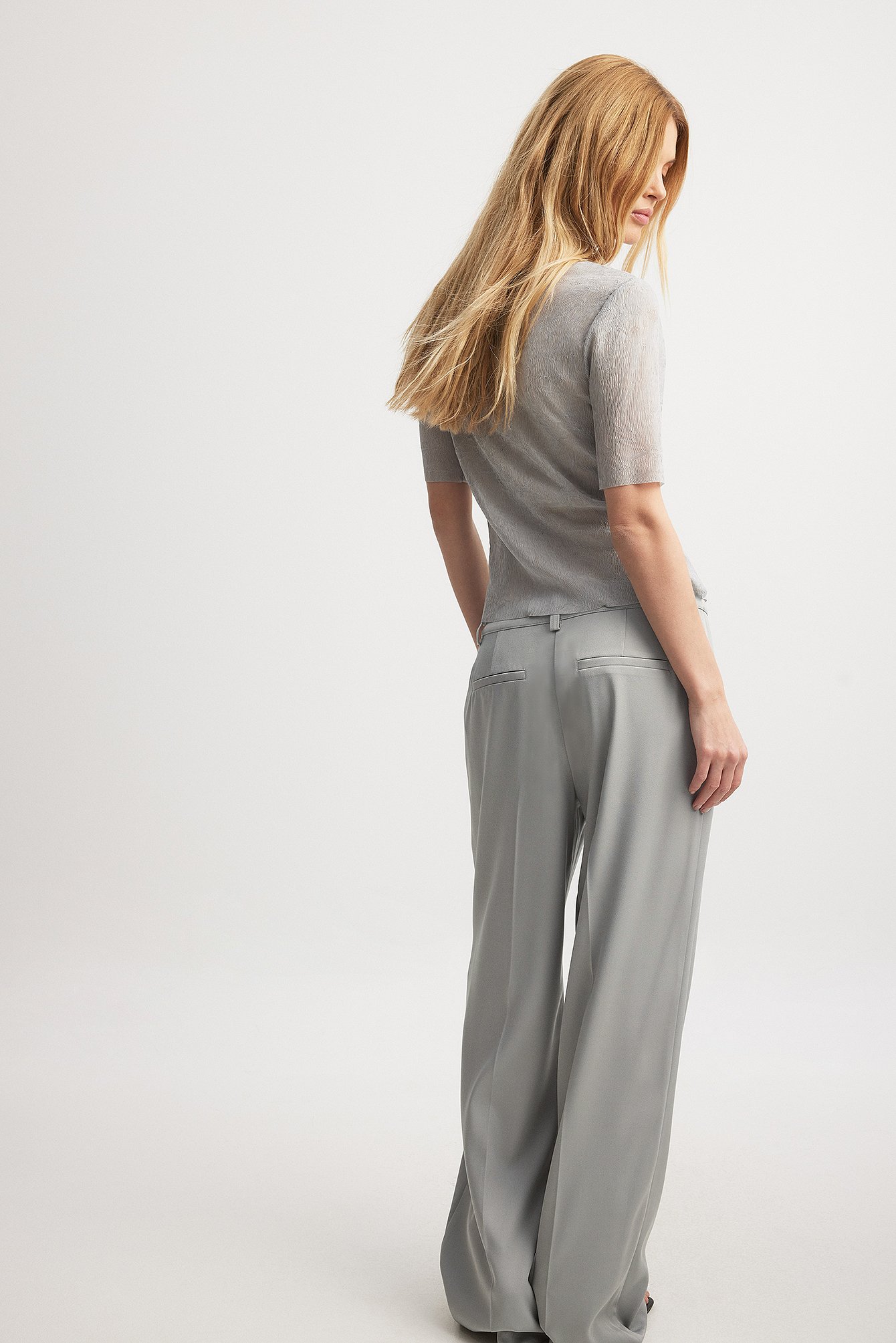 Straight Low Waist Suit Pants