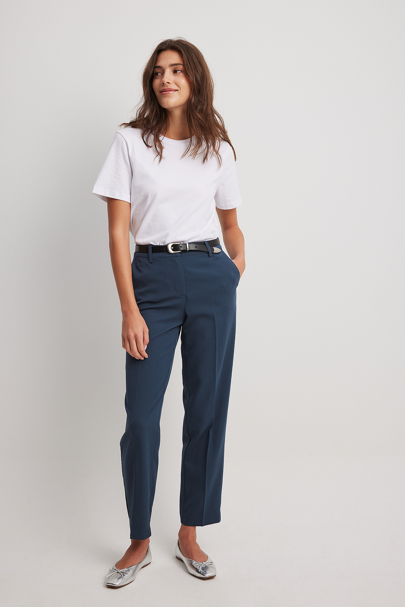 Womens Blue Tailored Trousers