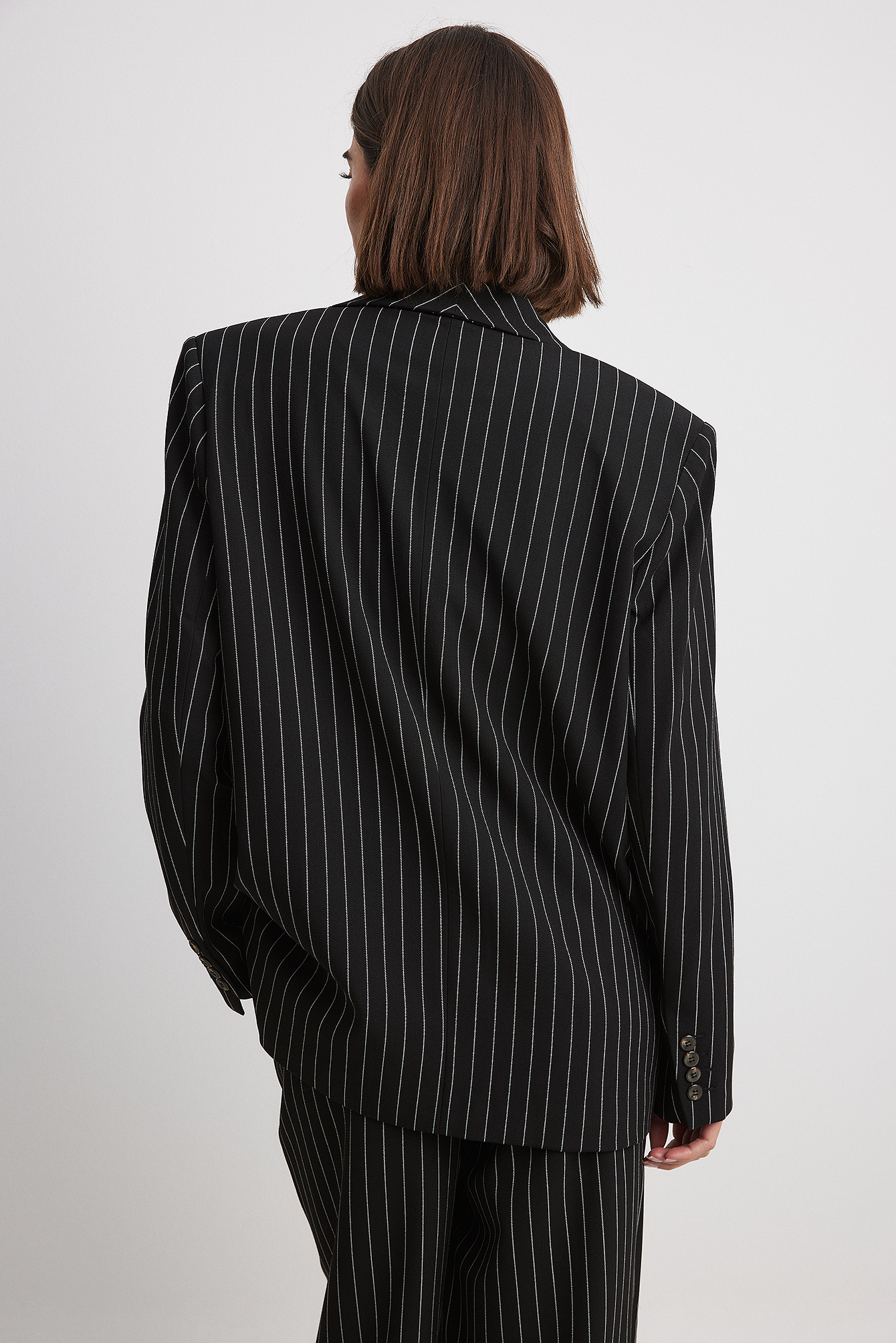 Striped Oversized Blazer Black | NA-KD