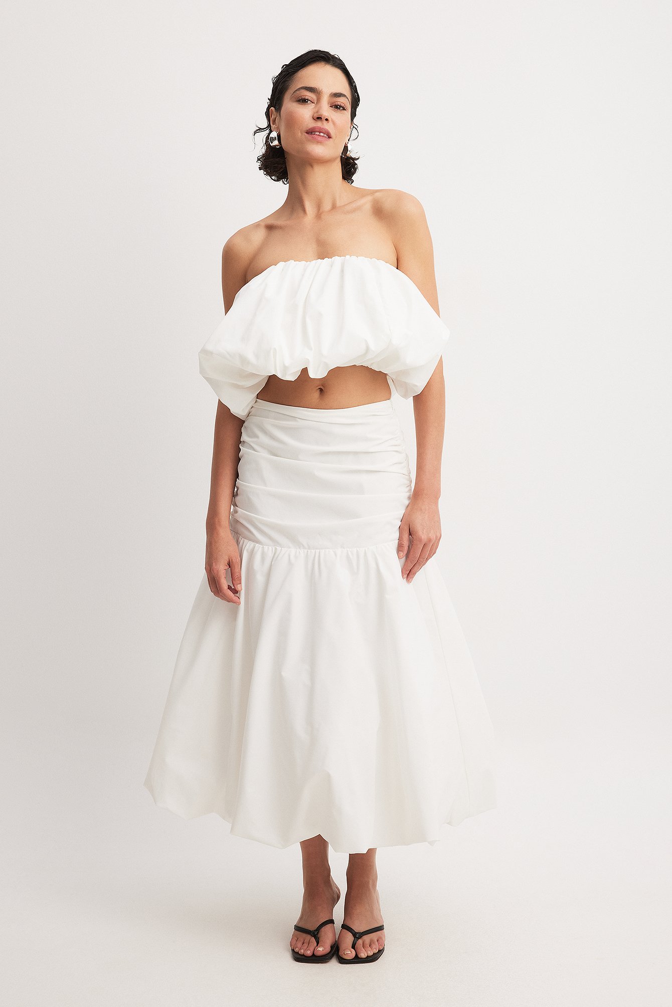 Linn Eklund x NA-KD Strapless Puff Top - Tops - Offwhite - EU 34 - NA-KD / NAKD