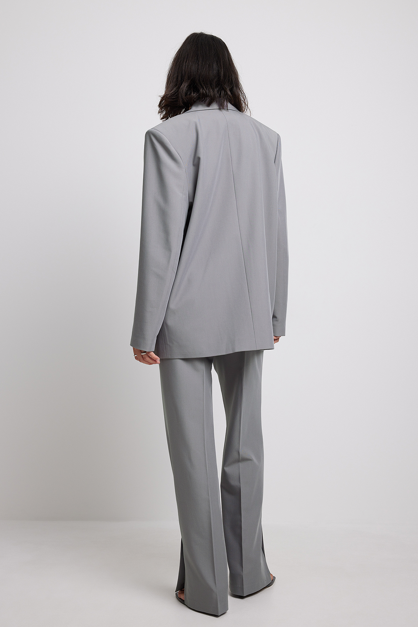 Tailored Oversized-fit Blazer Grey | na-kd.com