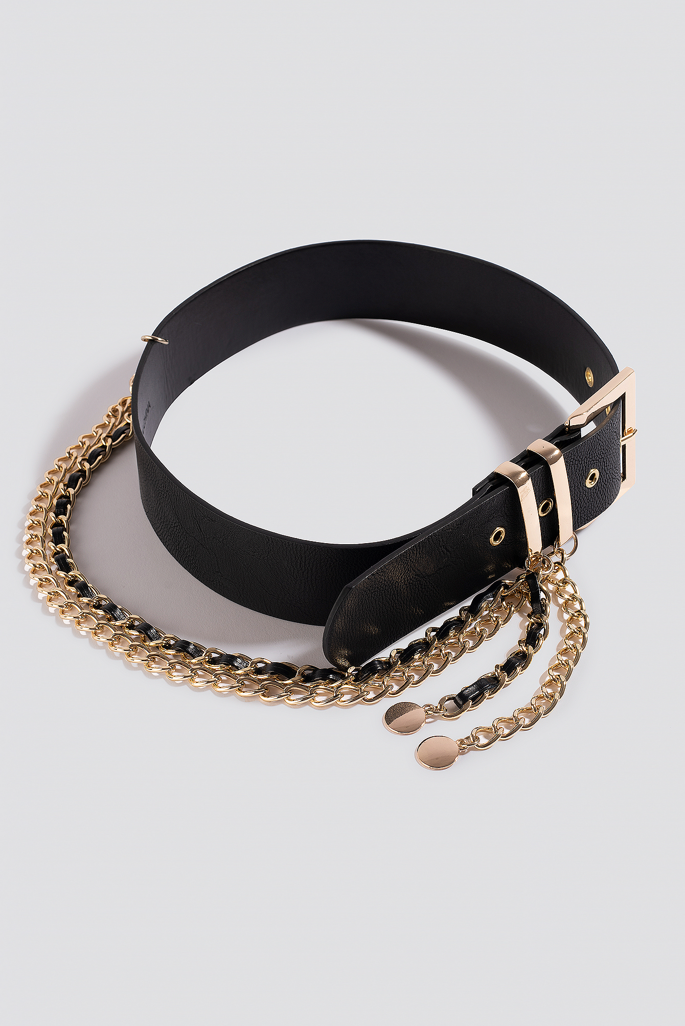Chain Detailed Faux Leather Belt Black | na-kd.com