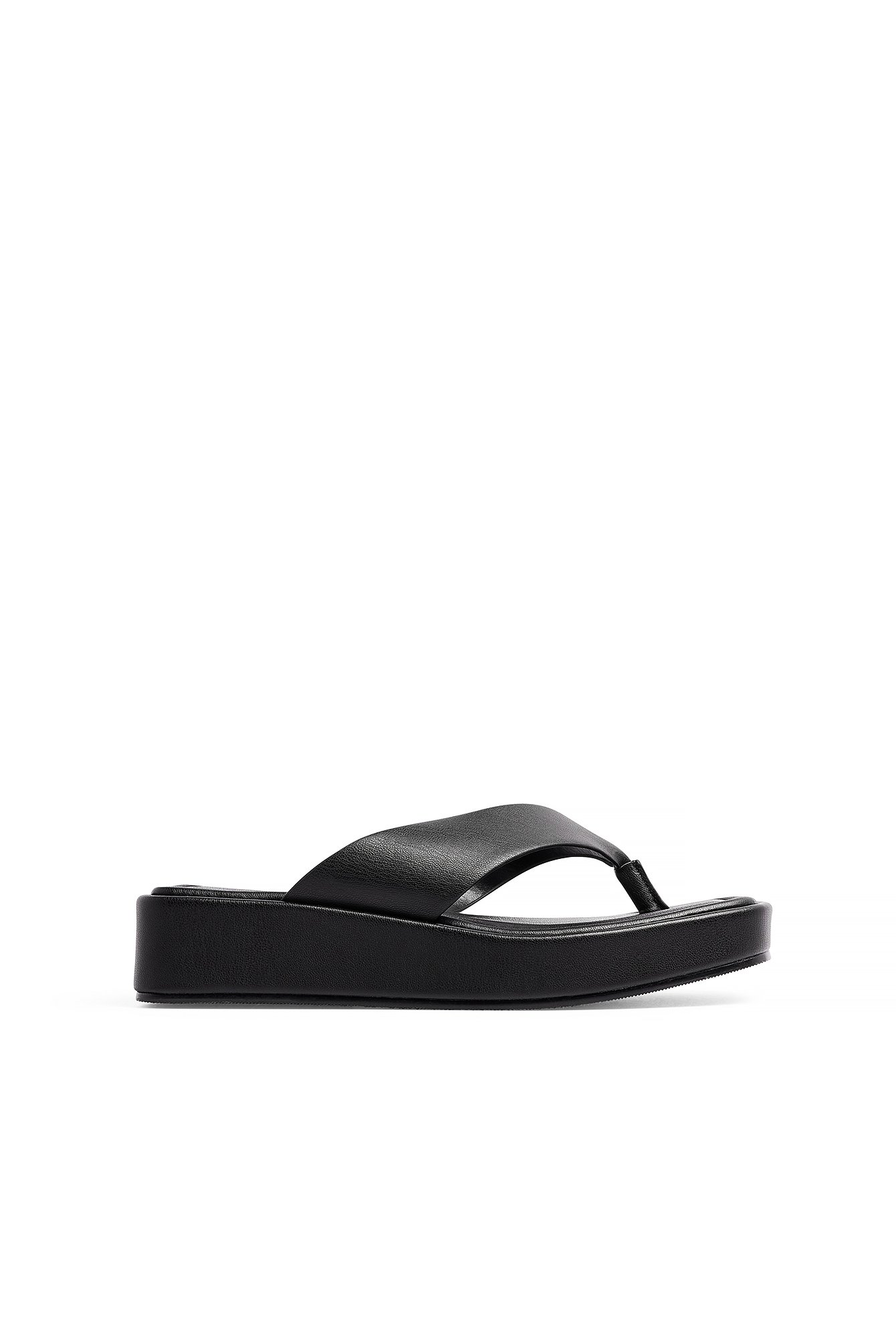 Toe Strap Flatform Slippers Black | NA-KD