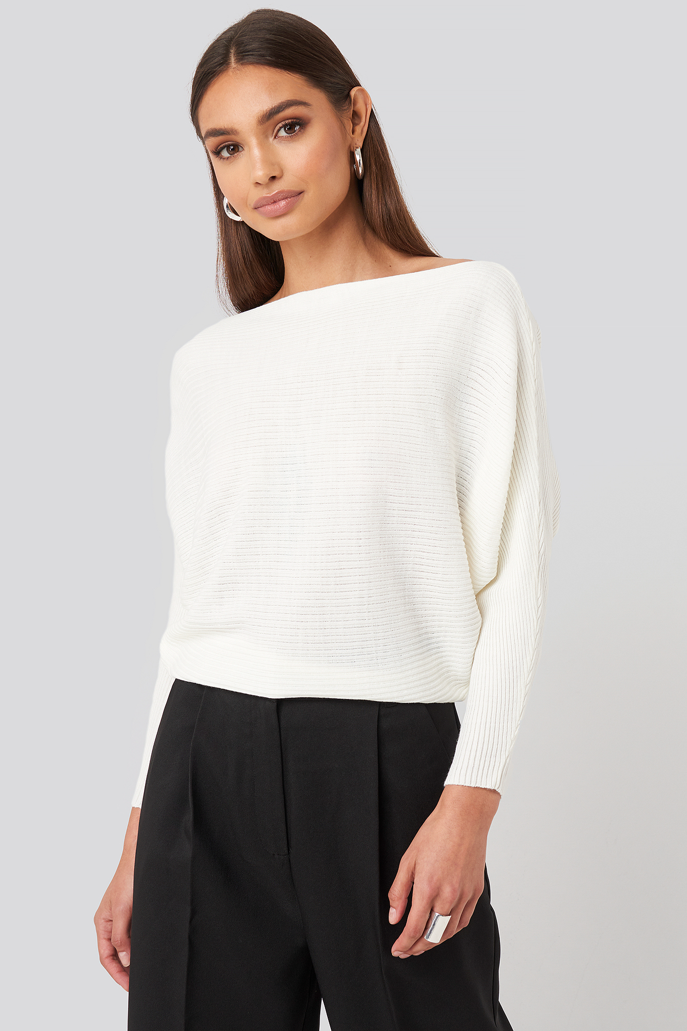 Bat Sleeve Sweater White | na-kd.com