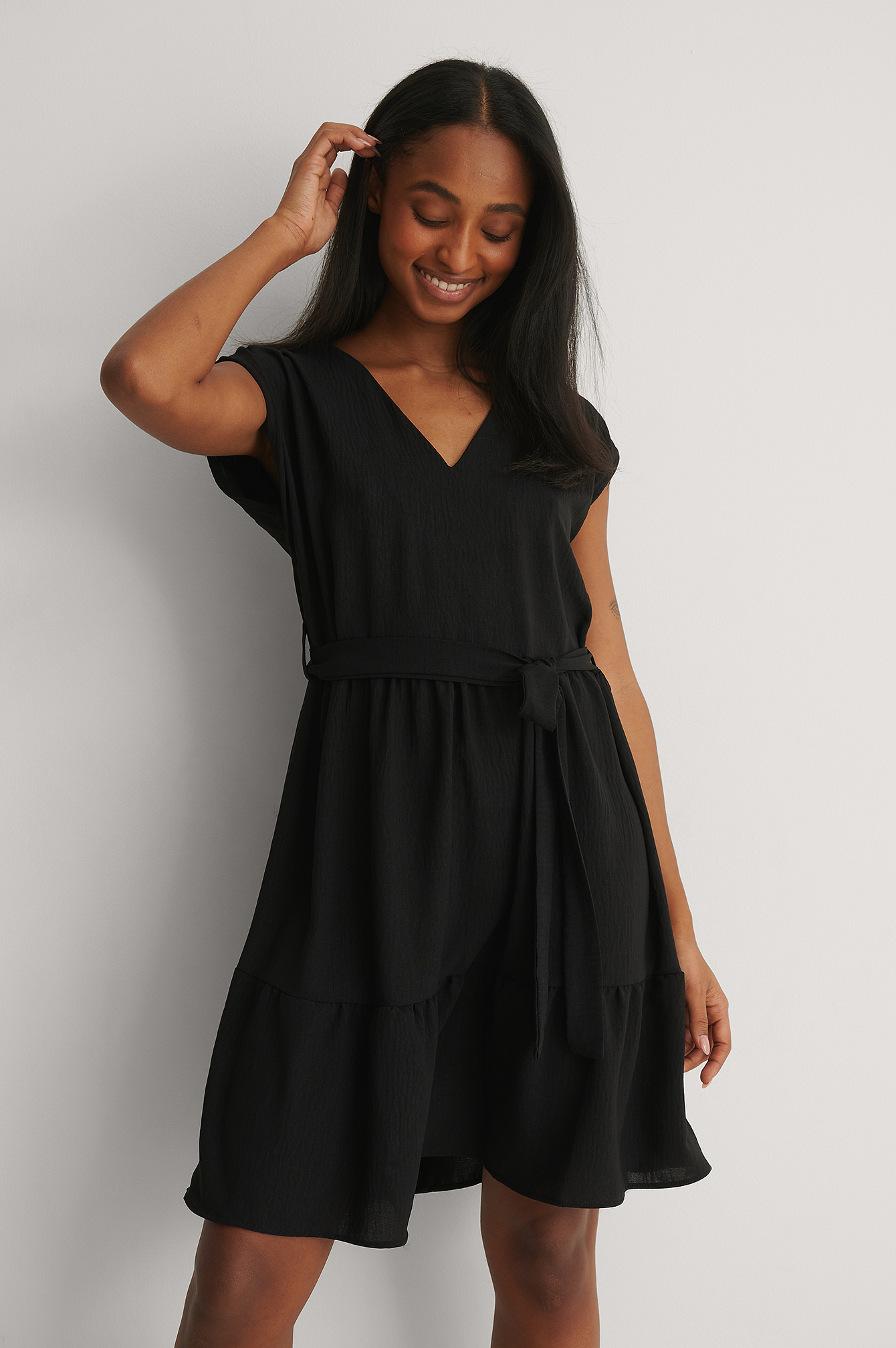 Trendyol Belted Midi Dress - Black