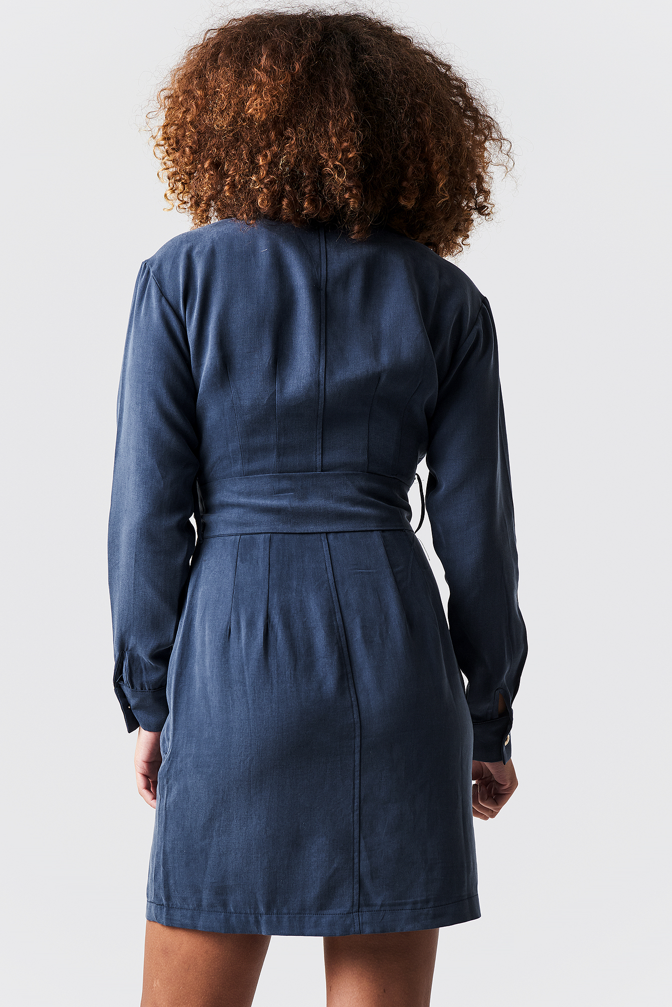 Binding Detailed Mini Dress Blå | na-kd.com