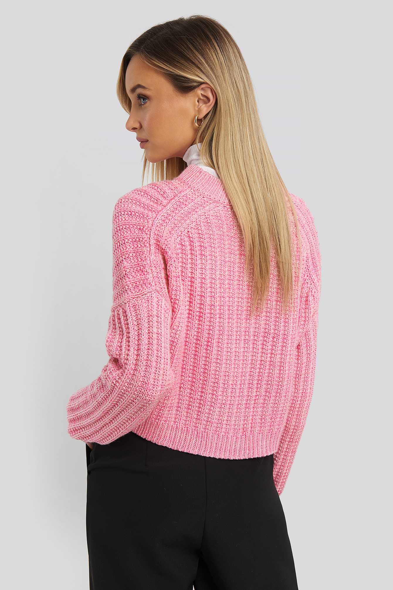 Crop Knitted Sweater Pink | na-kd.com